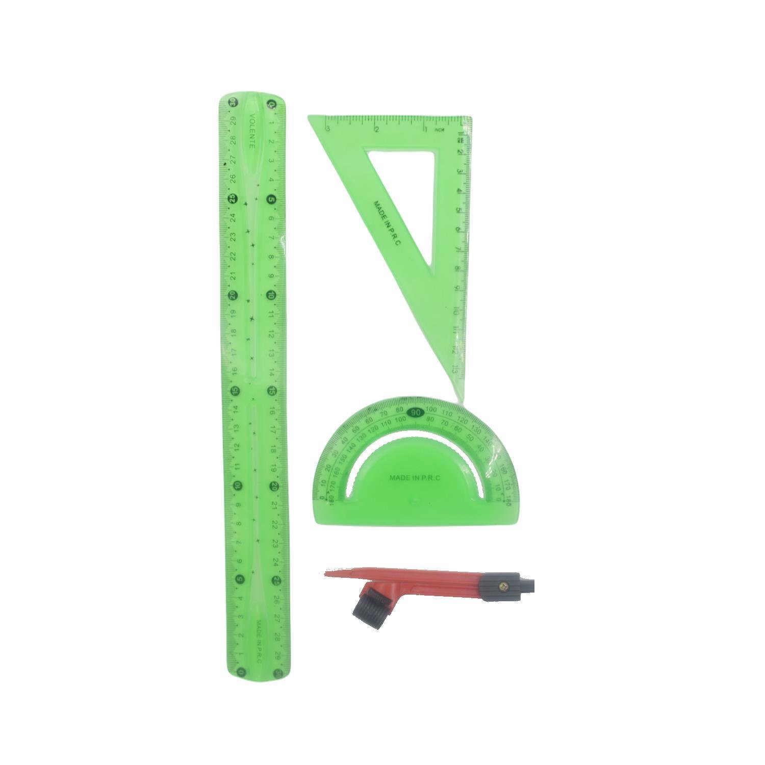 LİNEAVolente Flexi Pergelli Kırılmaz Çizim Seti (Cetvel Gönye İletki Pergel)