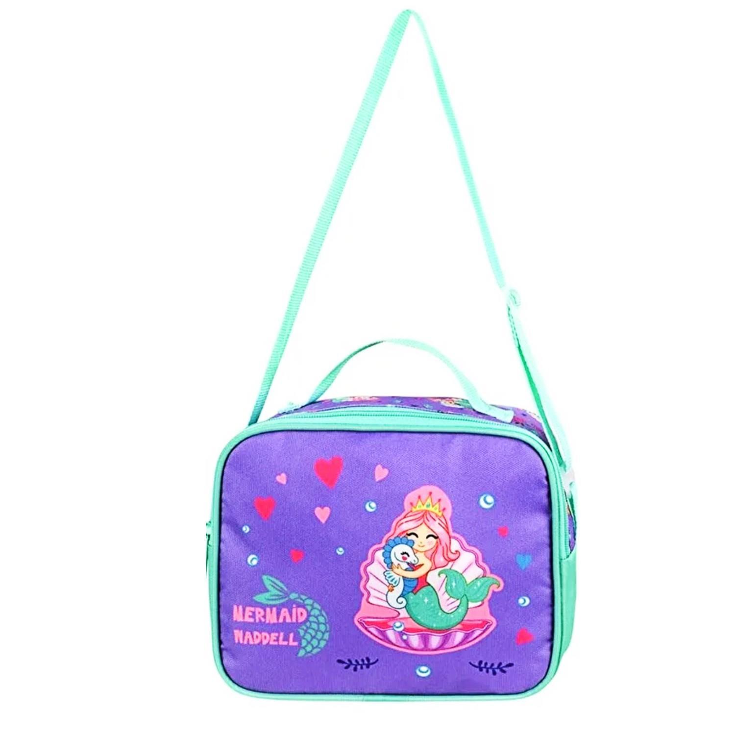 WaddellWaddell 3 Bölmeli İlkokul Çantası ve Beslenme Çantası Deniz Kızı Mor-Yeşil 24204