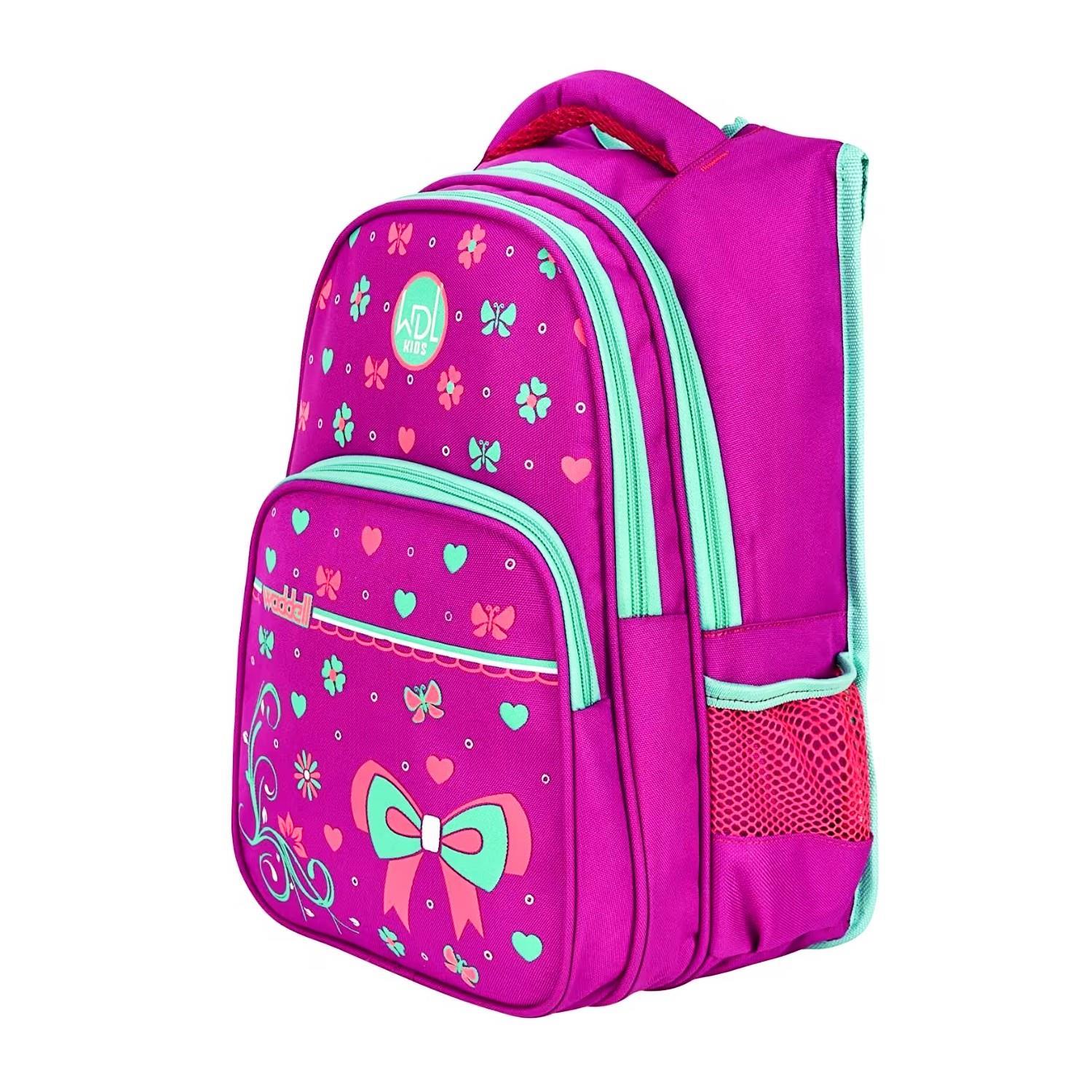 WaddellWaddell 3 Bölmeli İlkokul Çantası ve Beslenme Çantası Kurdela Pembe 3026