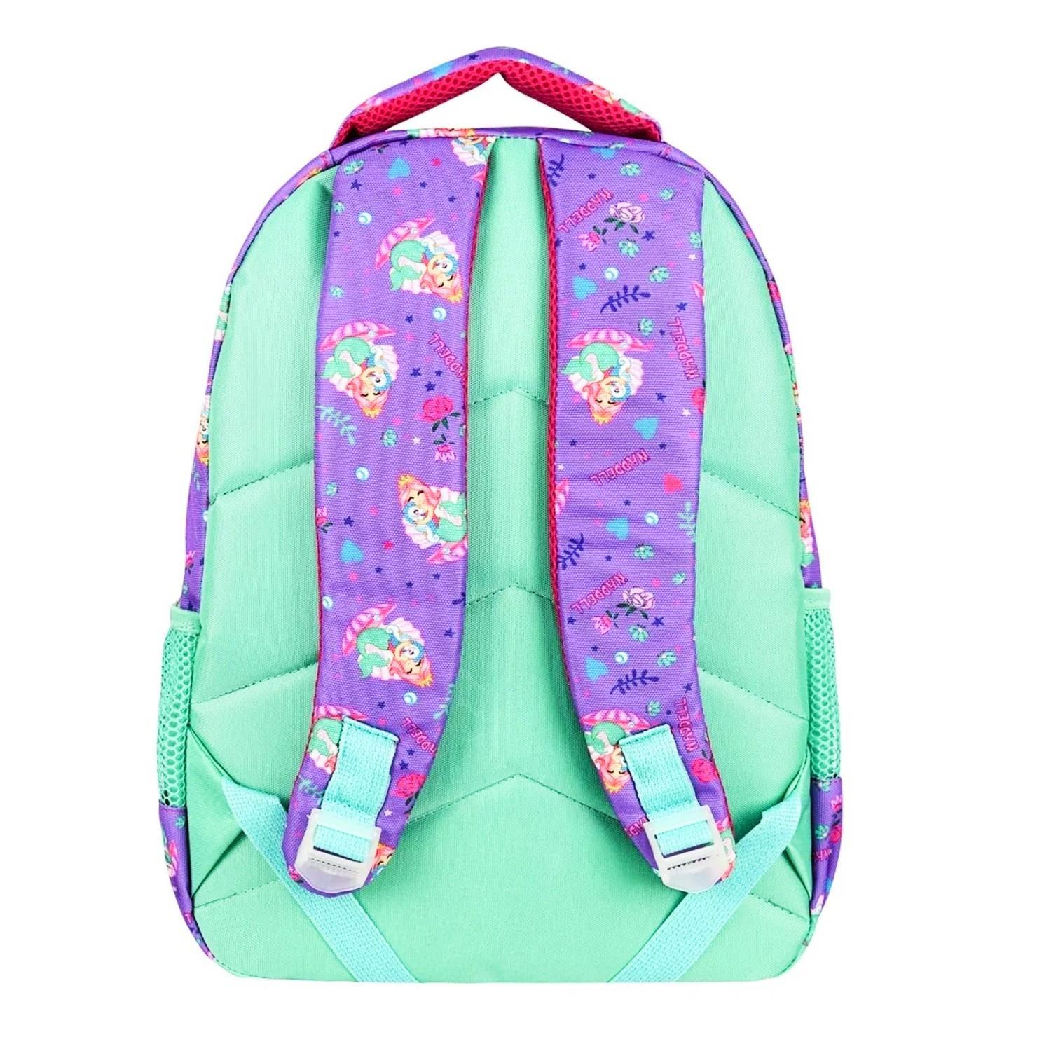 WaddellWaddell 3 Bölmeli İlkokul Çantası ve Beslenme Çantası Deniz Kızı Mor-Yeşil 24204