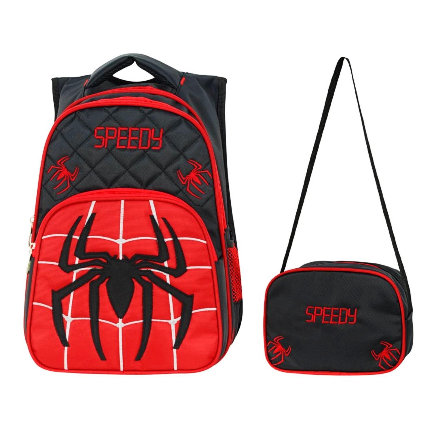 WaddellWaddell 3 Bölmeli İlkokul Çantası ve Beslenme Çantası Speedy Kırmızı-Siyah 2018-1