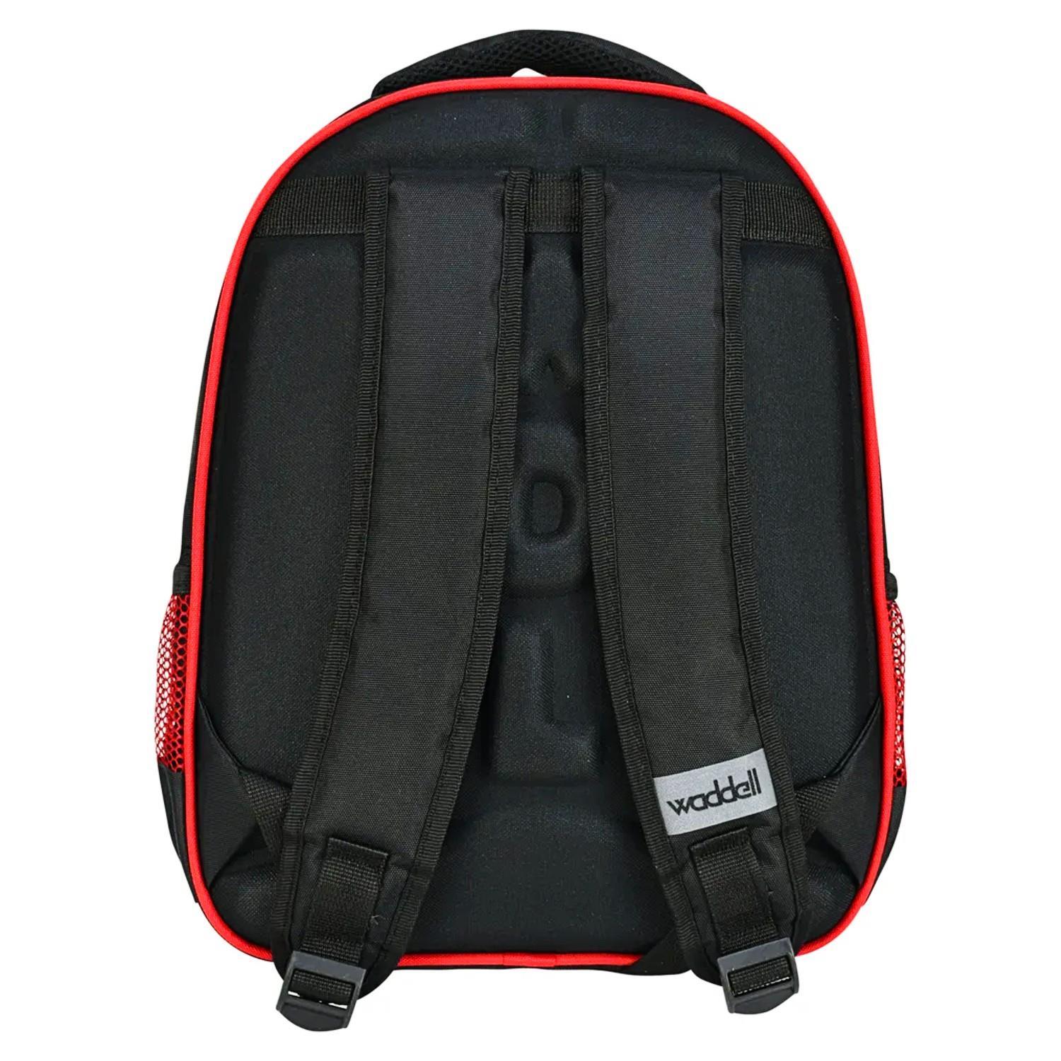 WaddellWaddell 3 Bölmeli İlkokul Çantası ve Beslenme Çantası Yarış Arabası Kırmızı-Siyah 5014