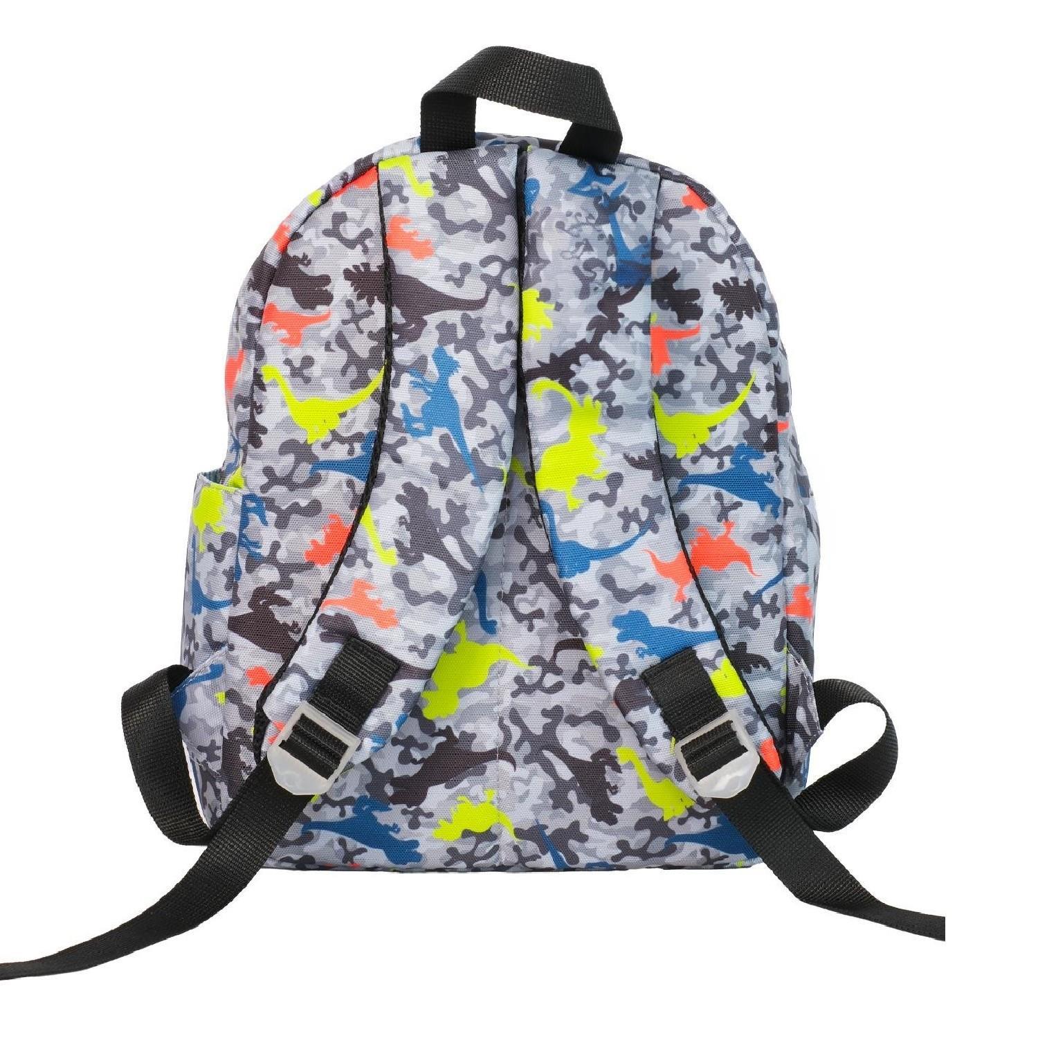 WiaWia 2 Bölmeli Dino Anaokulu Sırt Çantası Gri-Yeşil WG-1042