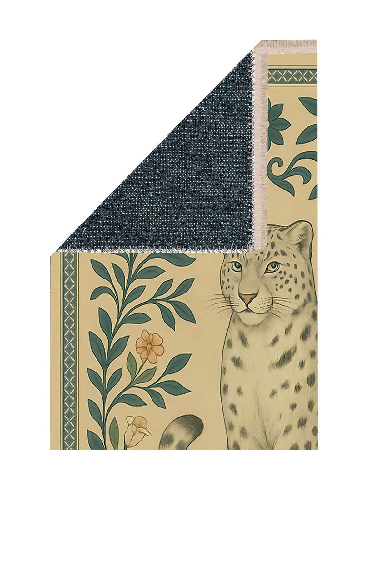Antik Leopar Vintage Dokuma Taban Halı 373 YNGMarkaev