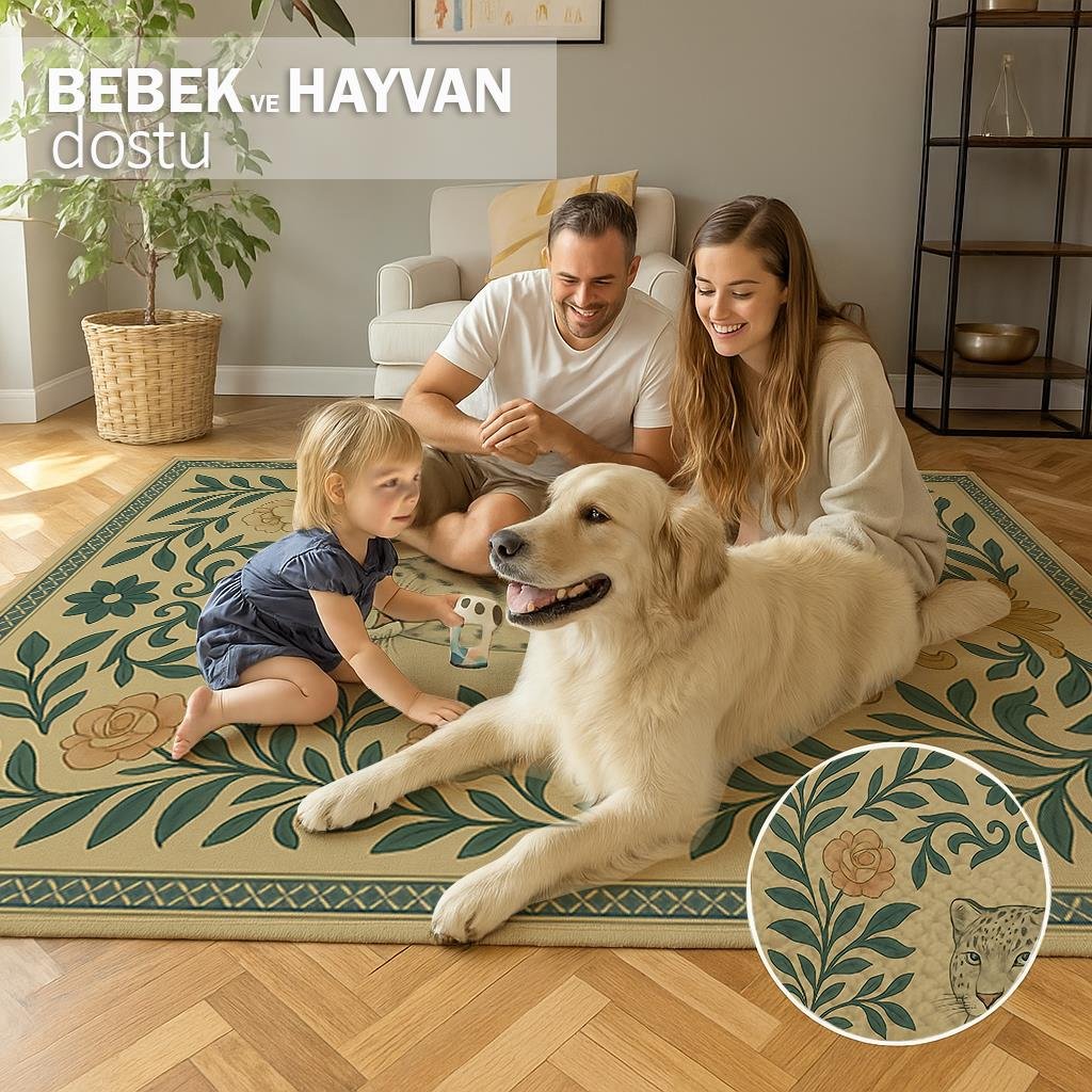 Antik Leopar Vintage Dokuma Taban Halı 373 YNGMarkaev