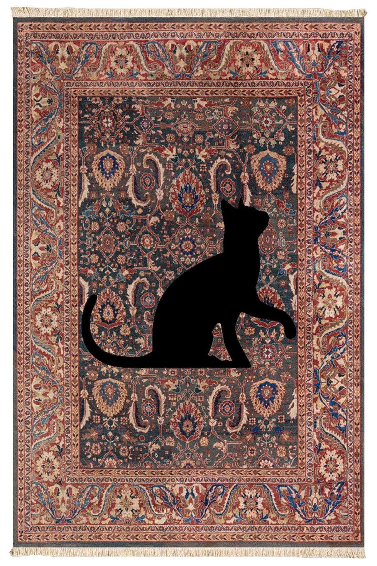 Black Cat Baskılı Dokuma Taban Halı 215 YNGMarkaev
