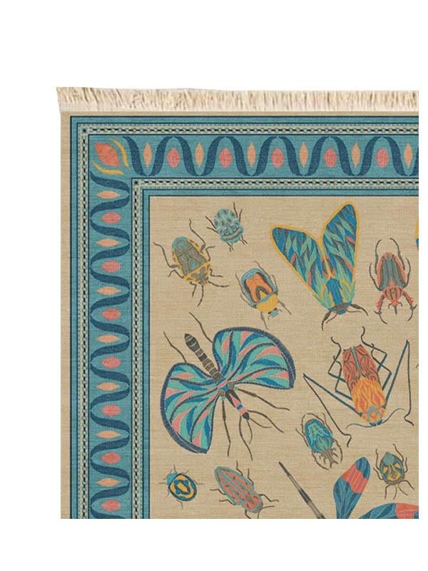 Butterfly Baskılı Dokuma Taban Halı 133 YNGMarkaev