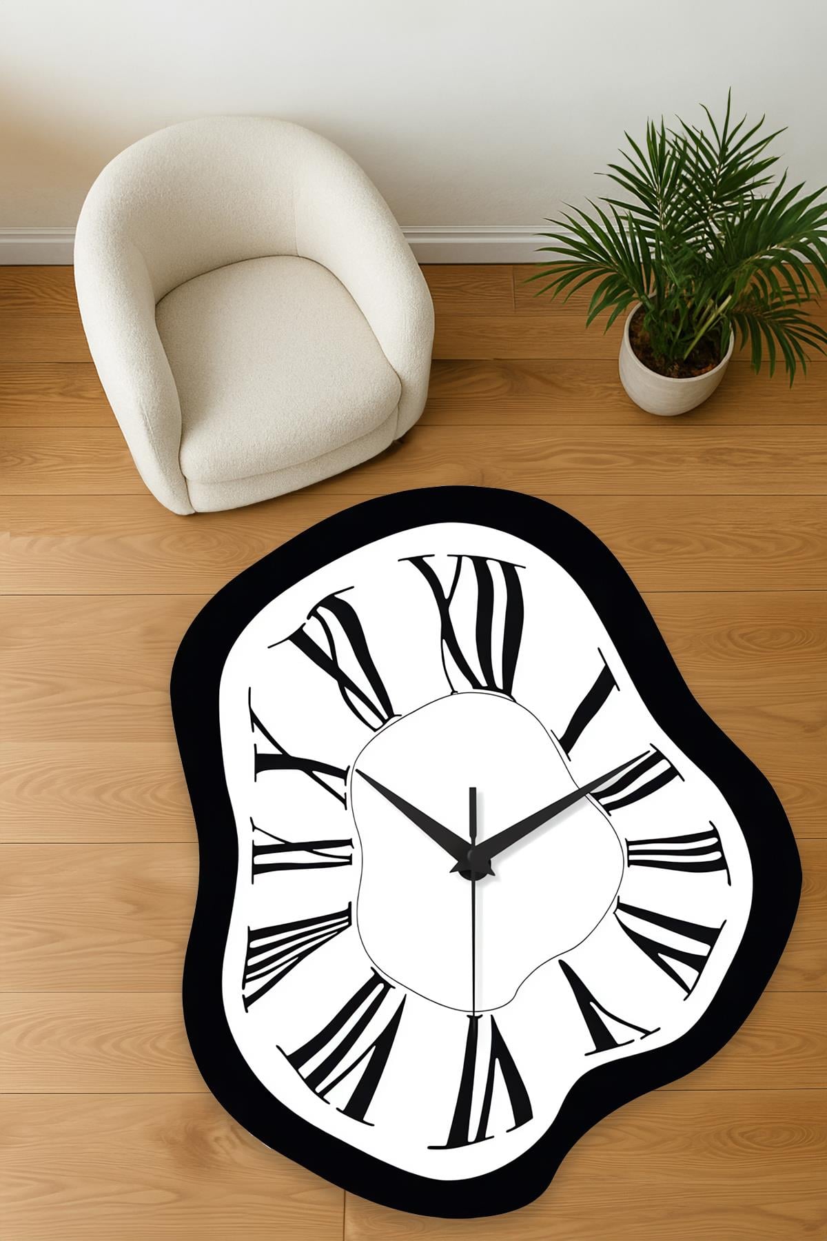 Clock Baskılı Dokuma Taban Halı 208 YNGMarkaev