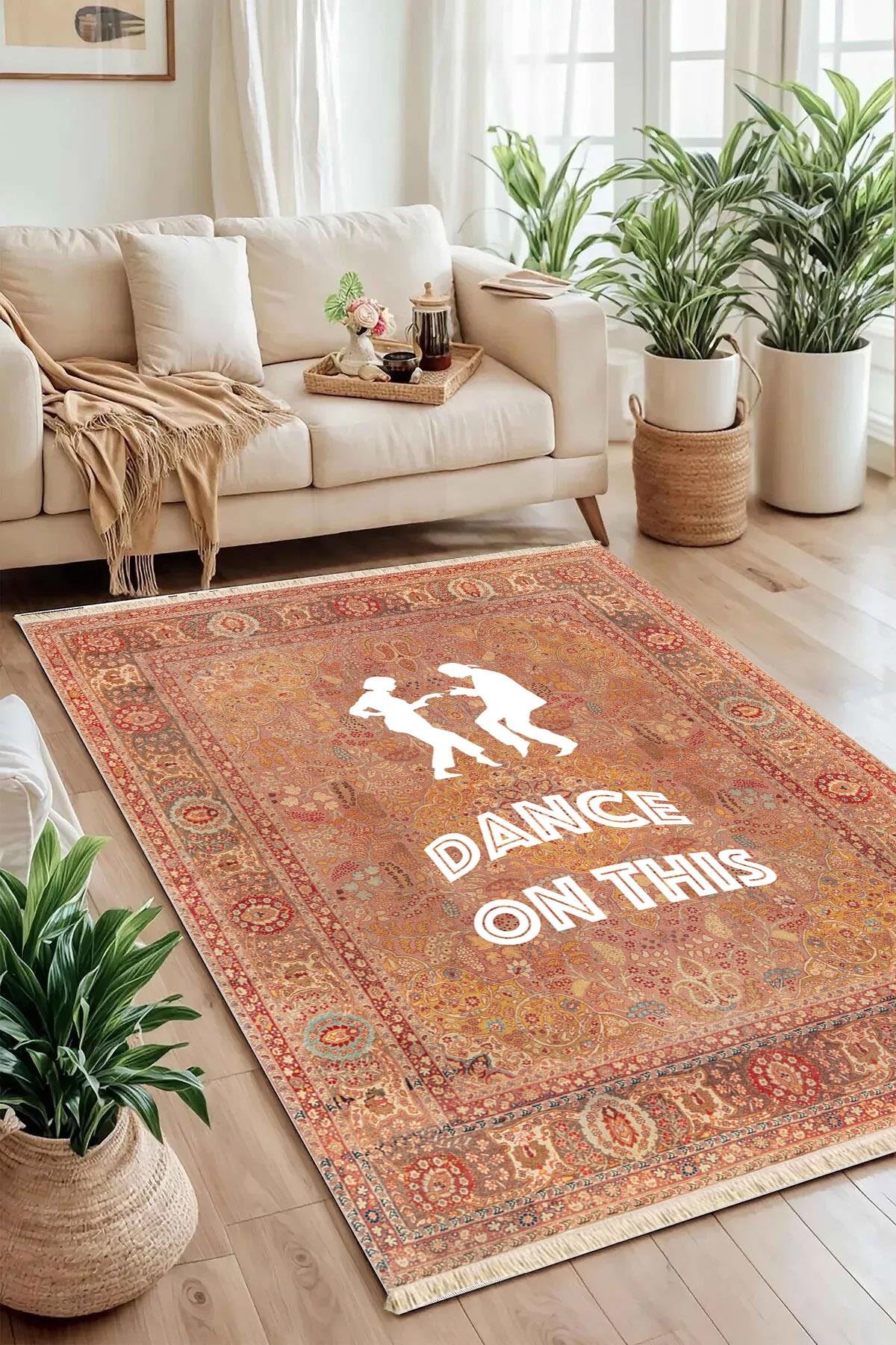 Dance On Thıs Baskılı Dokuma Taban Halı 218 YNGMarkaev