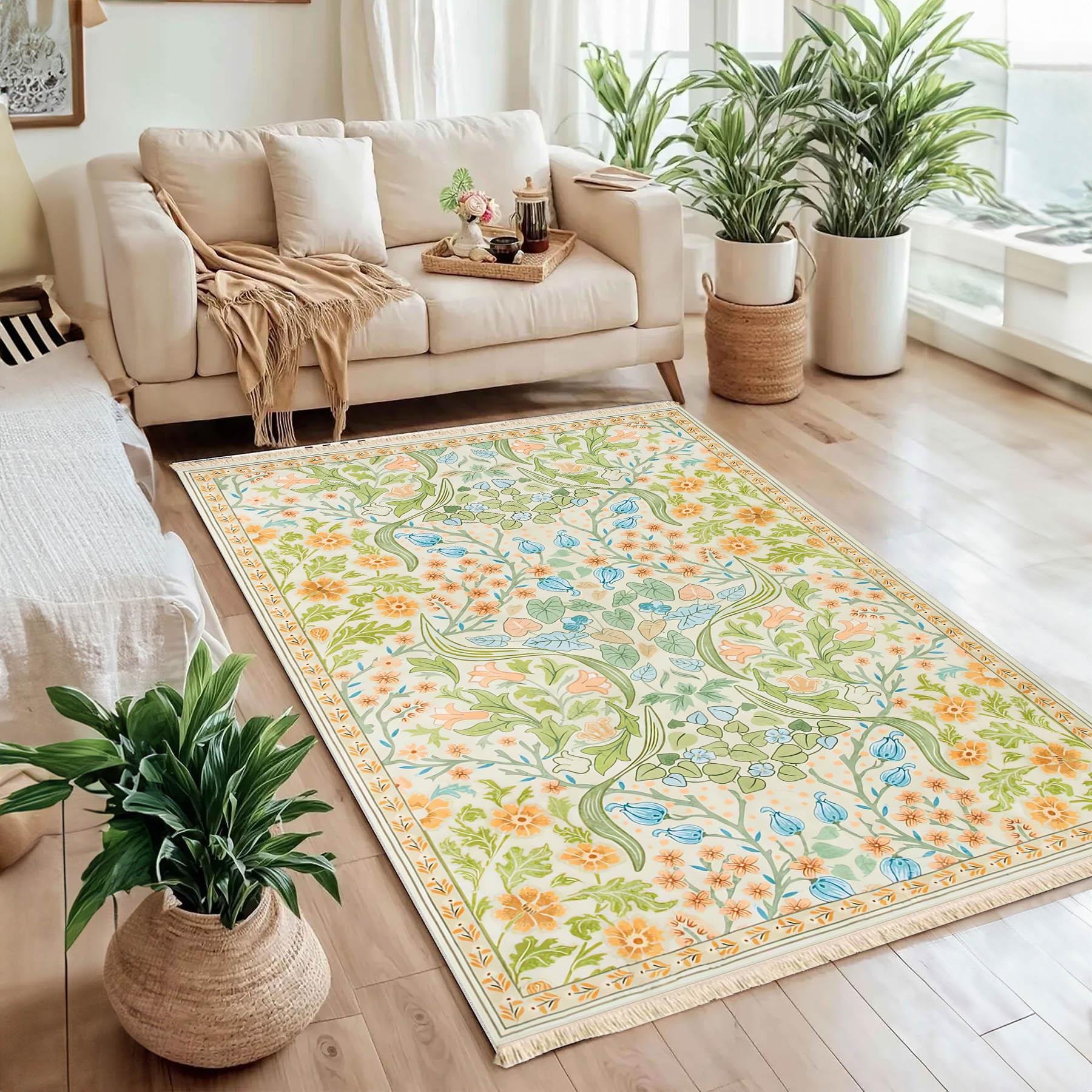 Floral Harmoni Baskılı Dokuma Taban Halı 303 YNGMarkaev
