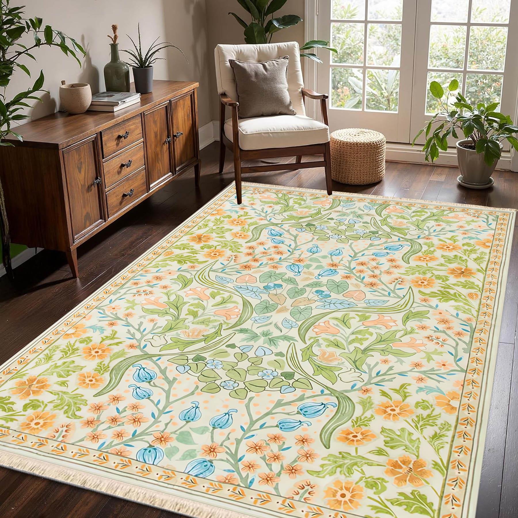 Floral Harmoni Baskılı Dokuma Taban Halı 303 YNGMarkaev