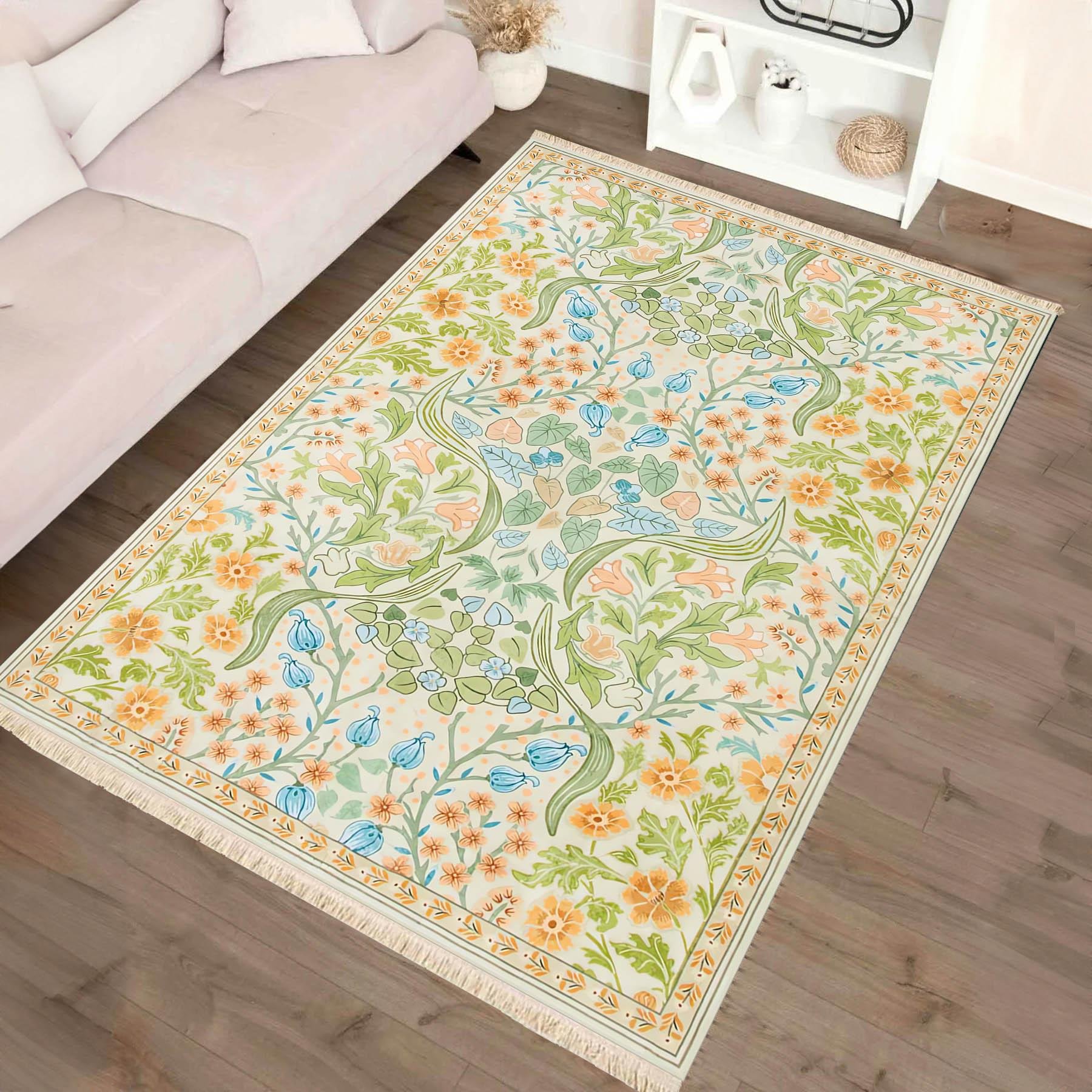 Floral Harmoni Baskılı Dokuma Taban Halı 303 YNGMarkaev