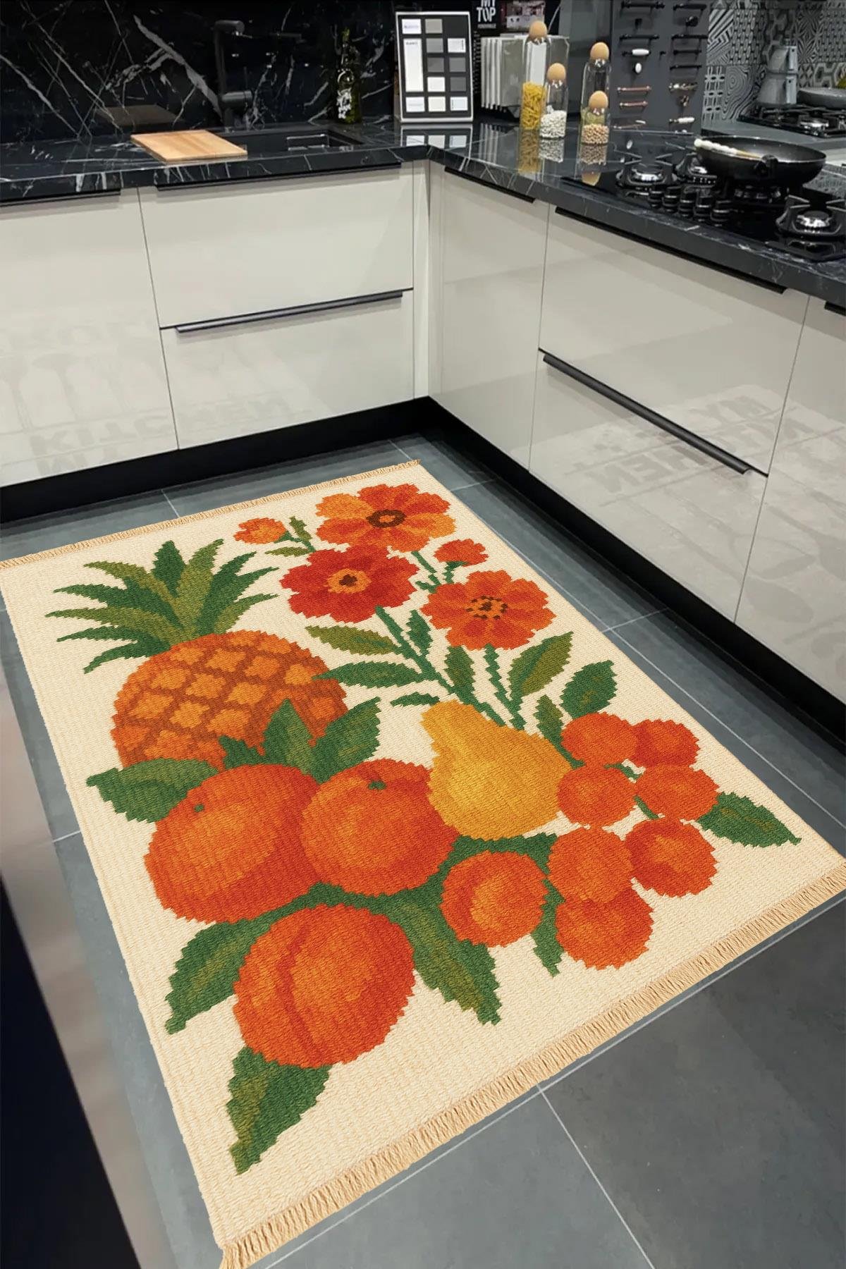 Fruit Baskılı Dokuma Taban Halı 245 YNGMarkaev
