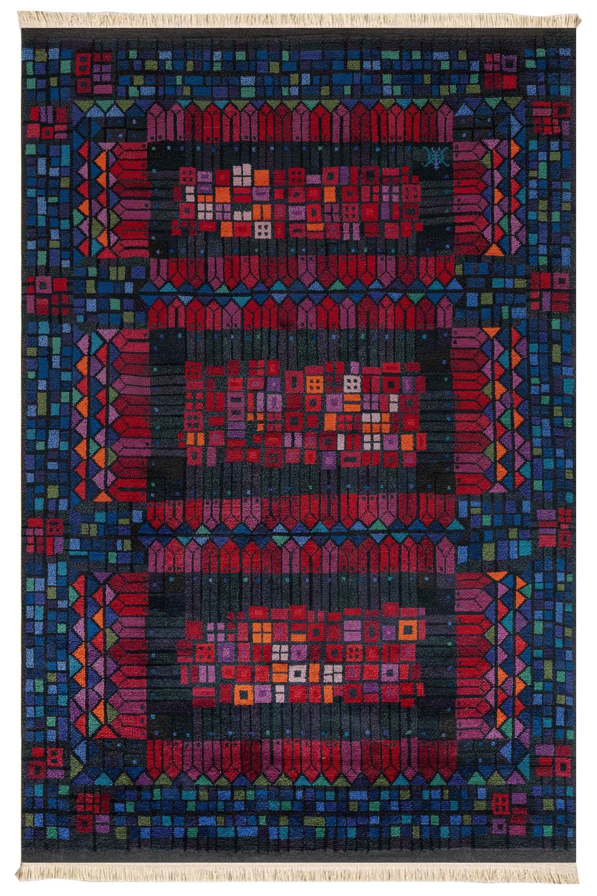 Geometric Baskılı Dokuma Taban Halı 123 YNGMarkaev