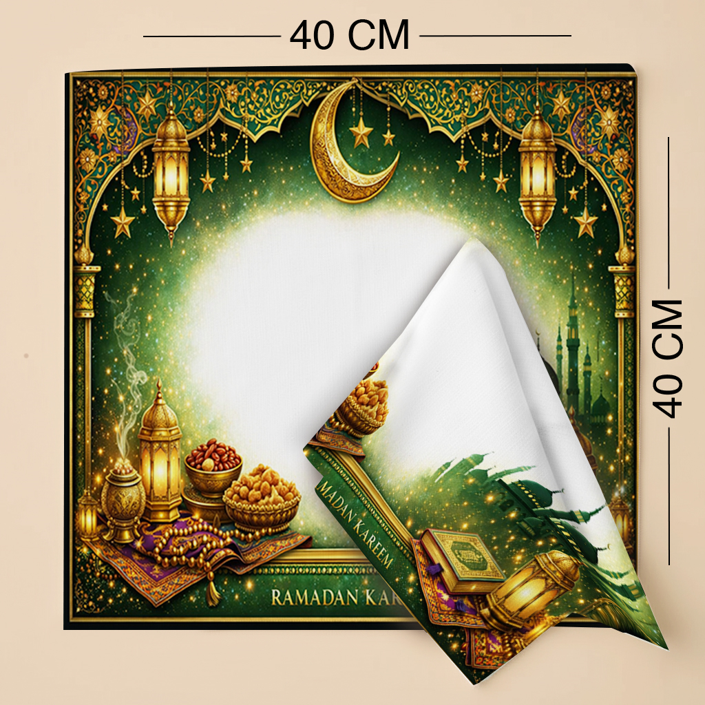 Green Ramadan Kareem Pamuklu 6'lı Peçete TakımıMarkaev