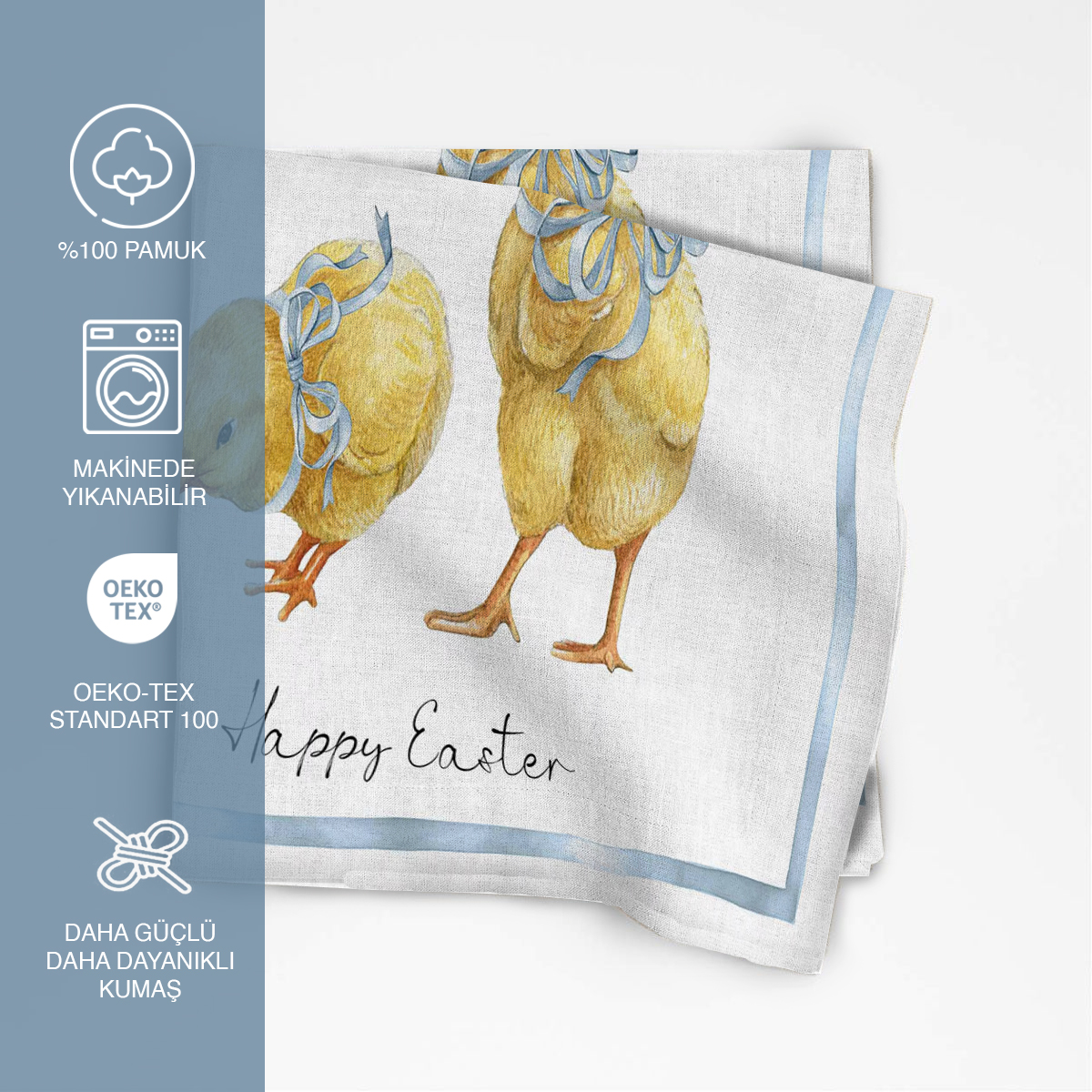 Happy Easter Pamuklu 4'lü Peçete TakımıMarkaev
