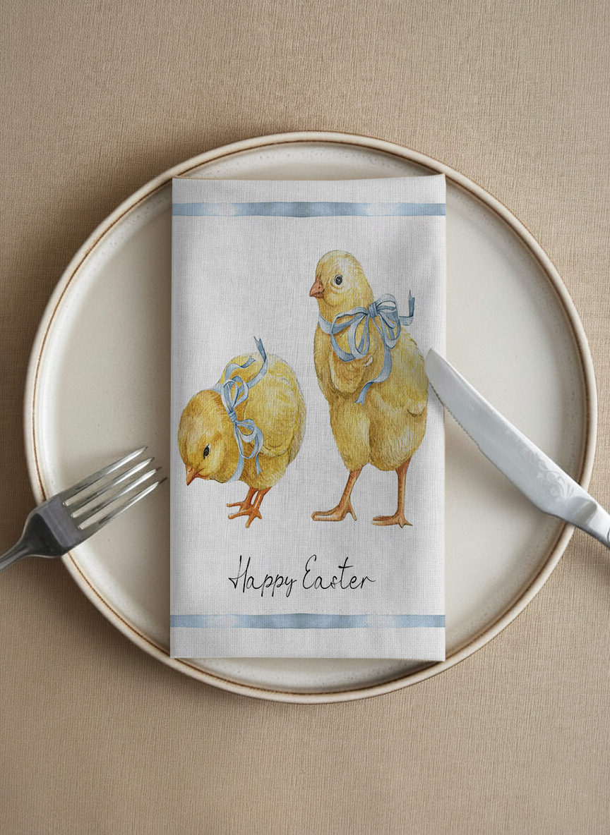 Happy Easter Pamuklu 4'lü Peçete TakımıMarkaev
