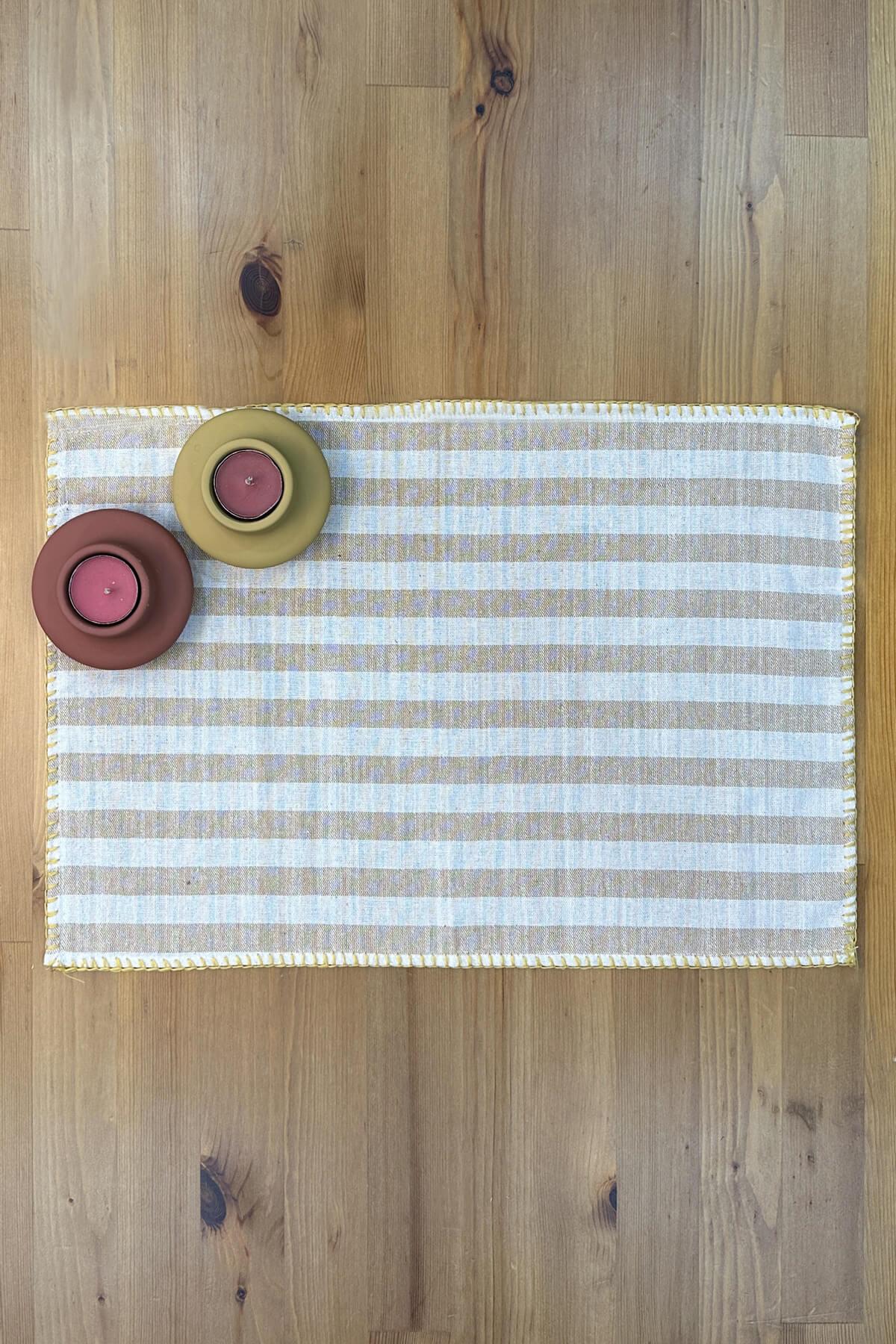 Hardal Stripe Amerikan Servis Dantelli SuplaMarkaev