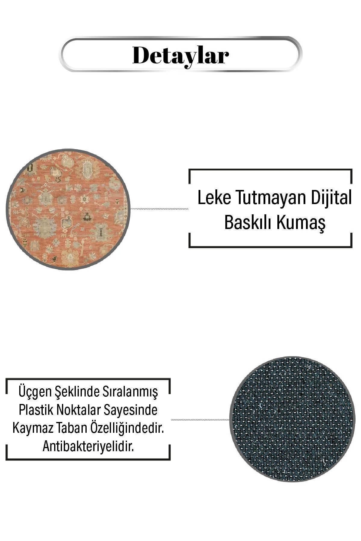 Kaplan Post Baskılı Oval Dokuma Taban Halı 181 YNGMarkaev