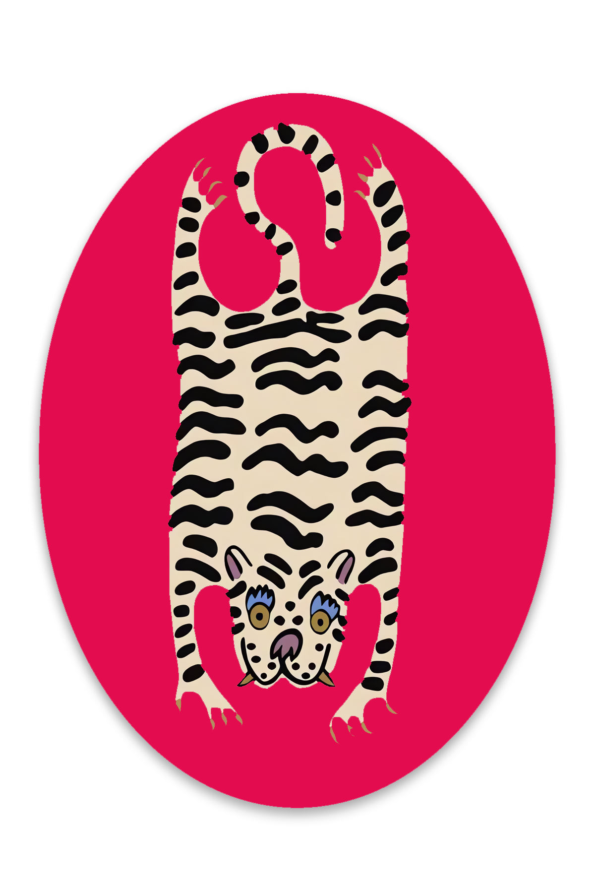 Kaplan Post Baskılı Oval Dokuma Taban Halı 184 YNGMarkaev