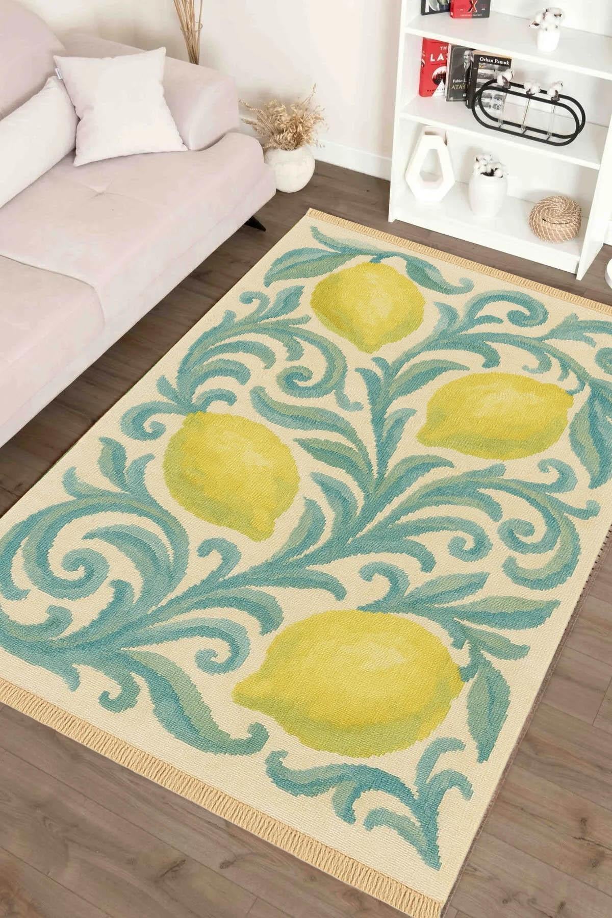 Lemon Baskılı Dokuma Taban Halı 251 YNGMarkaev