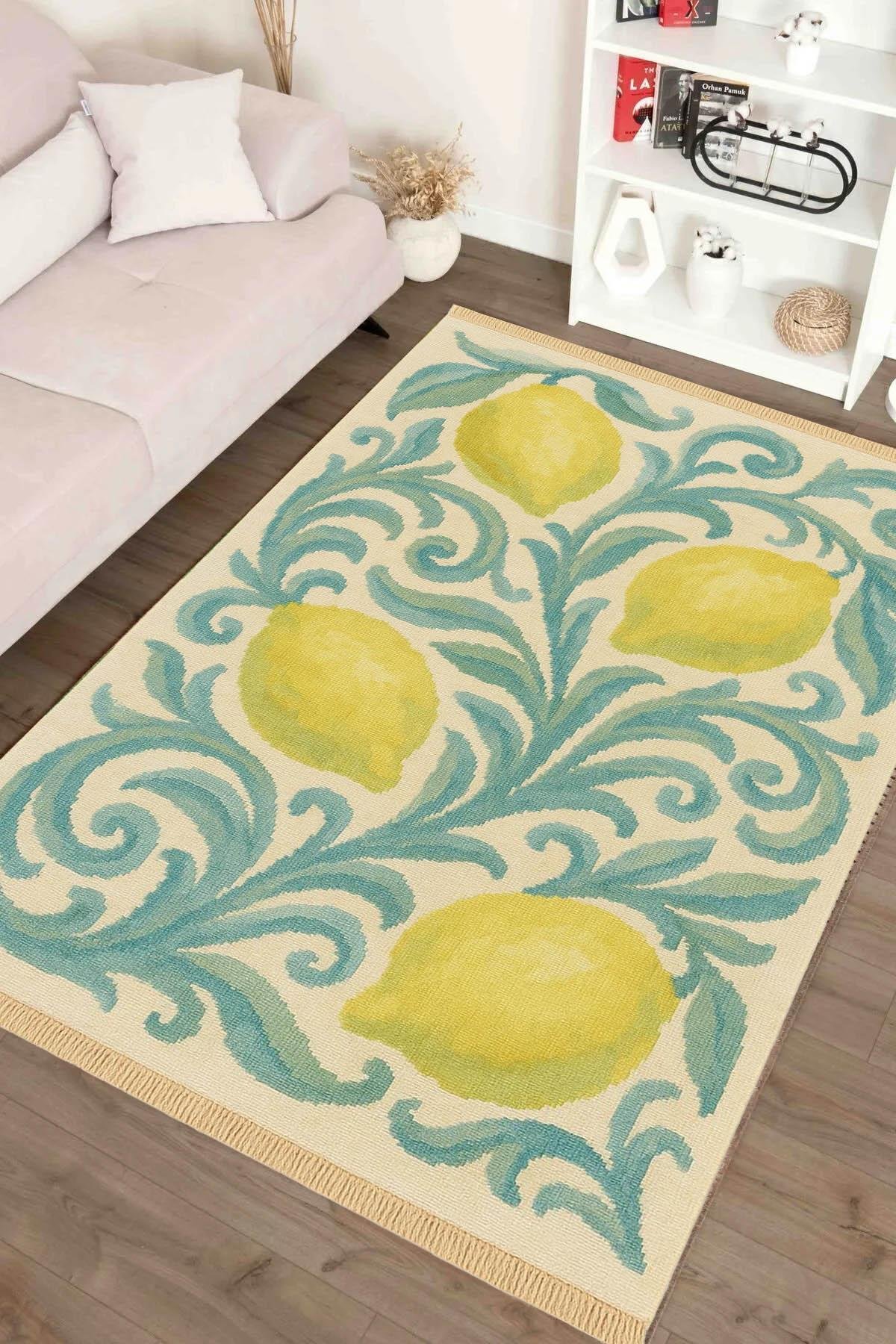 Lemon Baskılı Dokuma Taban Halı 251 YNGMarkaev