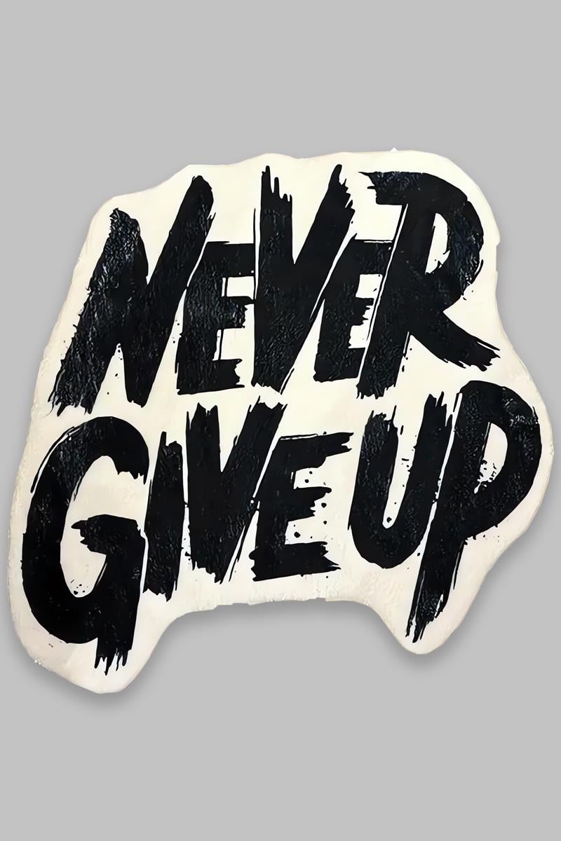 Never Give Up Baskılı Dokuma Taban Halı 202 YNGMarkaev