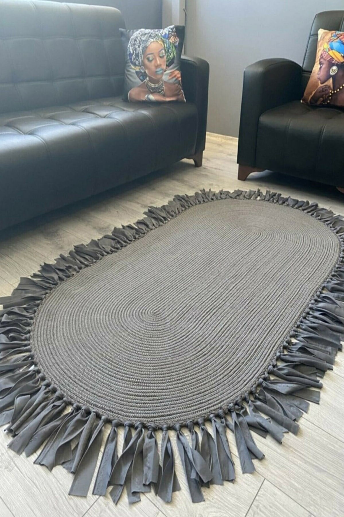 Nomad 305 Gri Oval Jüt HalıMarkaev