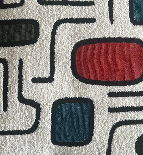 Retro Geometry Dekoratif Keten Şönil Kırlent ( İç dolgulu)Markaev