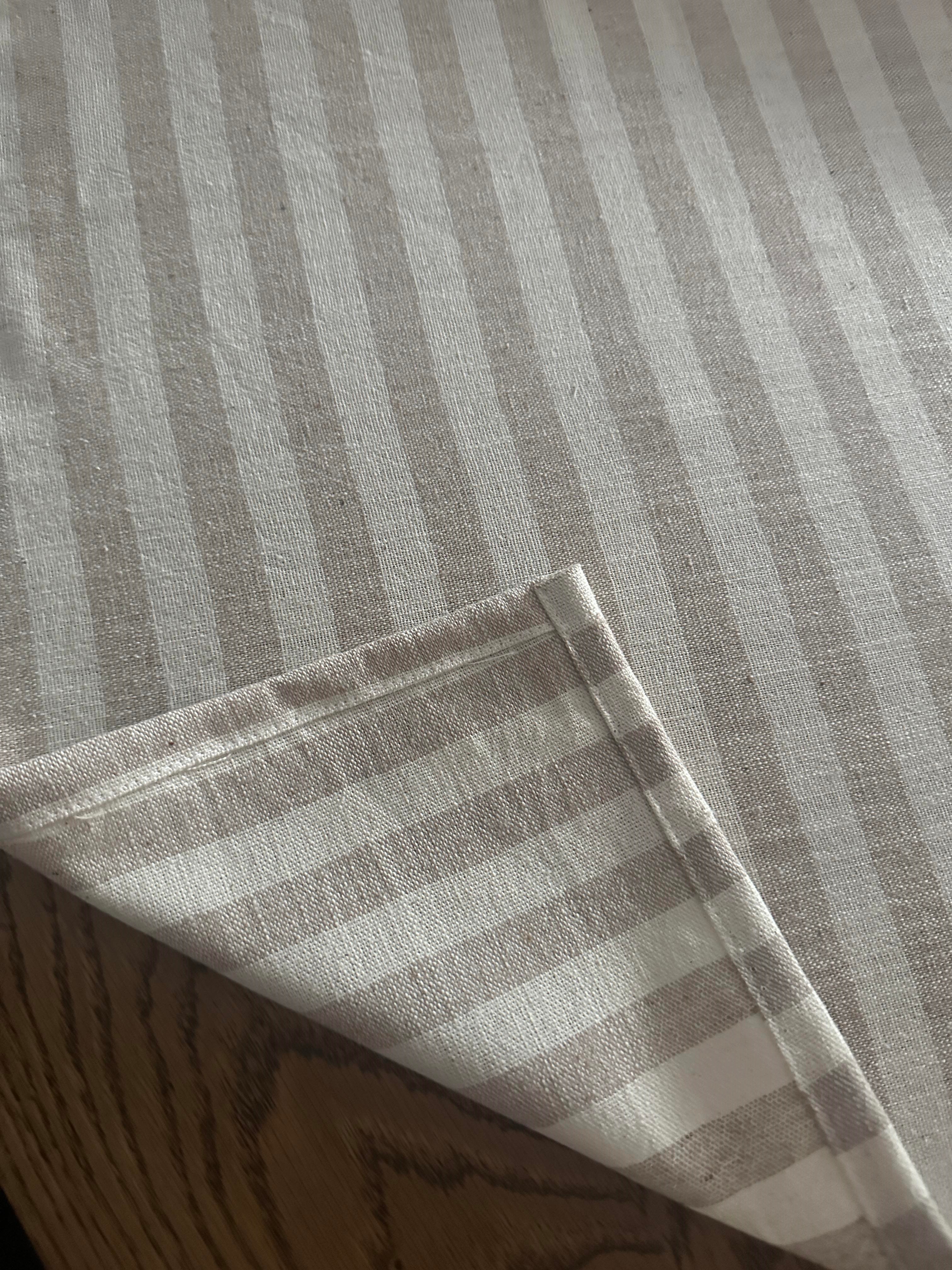 Stripe %100 Pamuk Bej Krem Luxe Runner 50x150Markaev