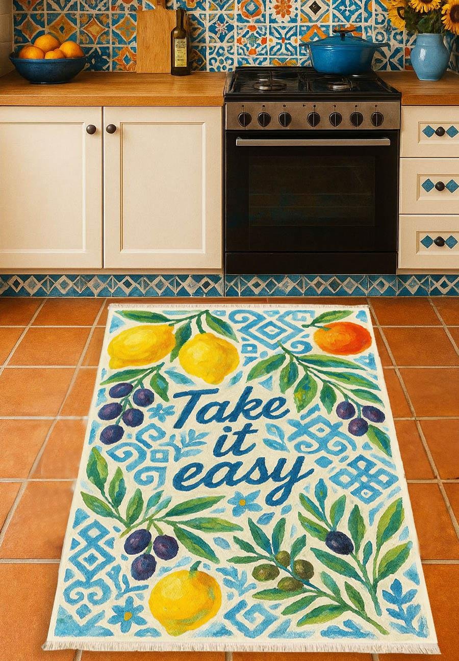 Take it Easy Baskılı Dokuma Taban Halı 259 YNGMarkaev