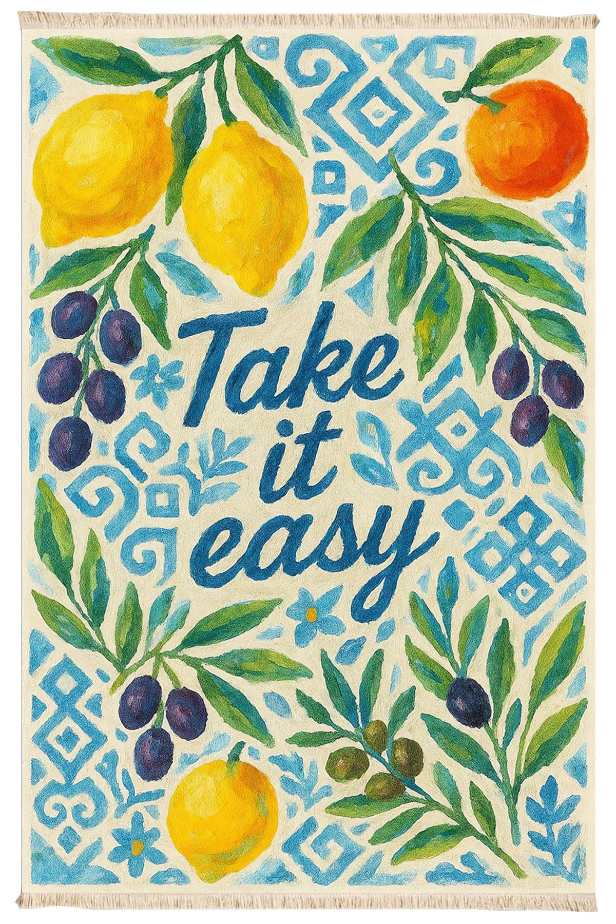Take it Easy Baskılı Dokuma Taban Halı 259 YNGMarkaev