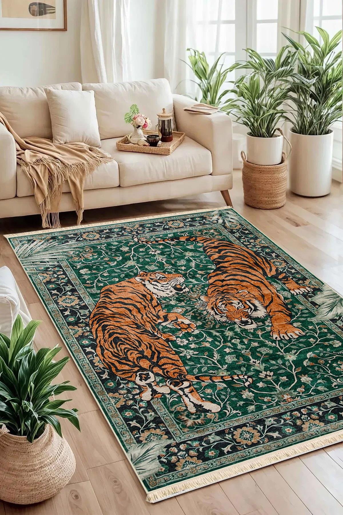 Tiger Baskılı Dokuma Taban Halı 230 YNGMarkaev
