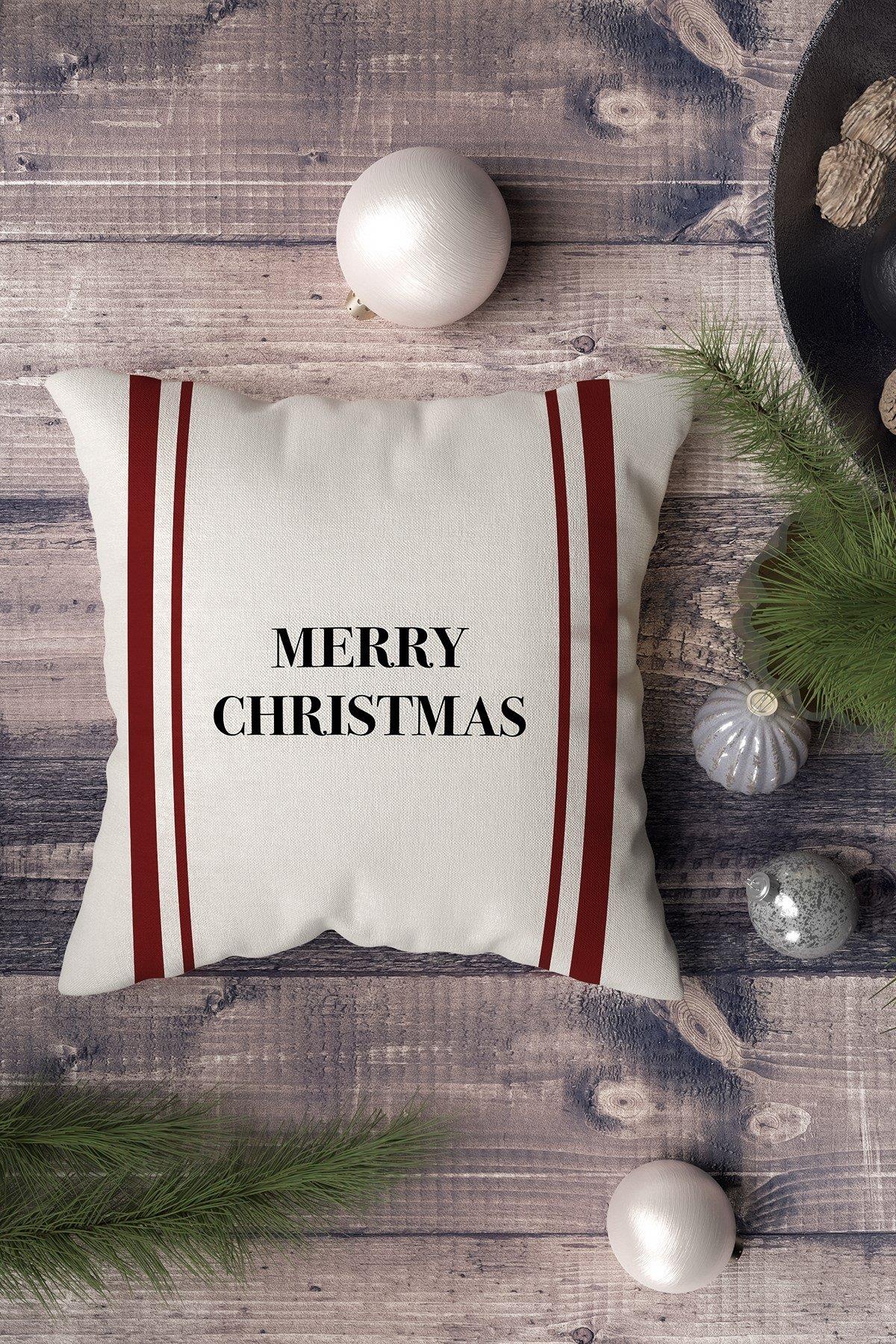 Yılbaşı Christmas Temalı 4'lü Kırlent Kılıfı 1040Markaev