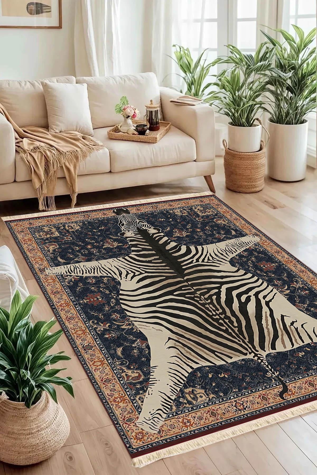 Zebra Baskılı Dokuma Taban Halı 132 YNGMarkaev