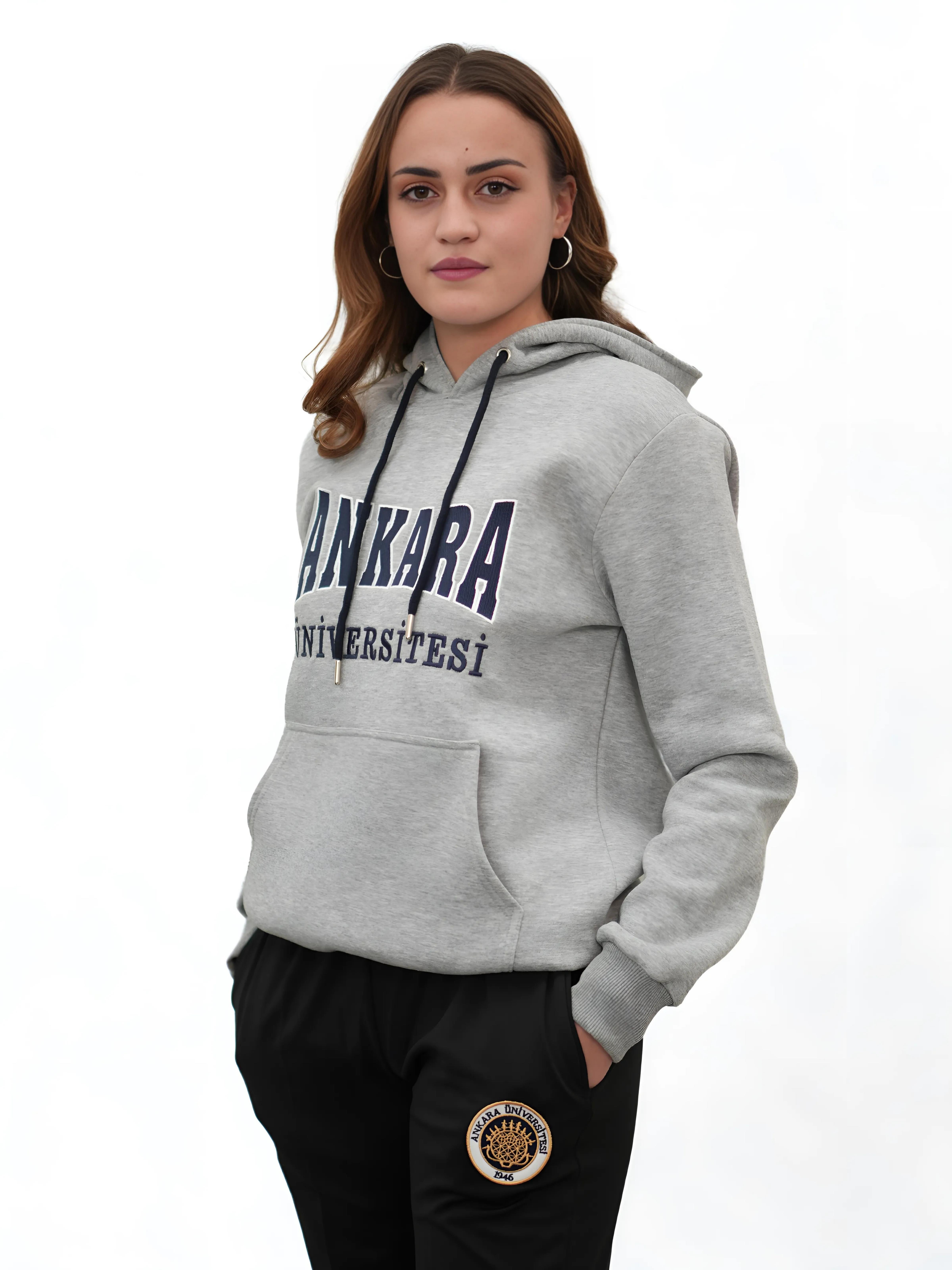 Kapüşonlu Sweatshırt ( Gri )