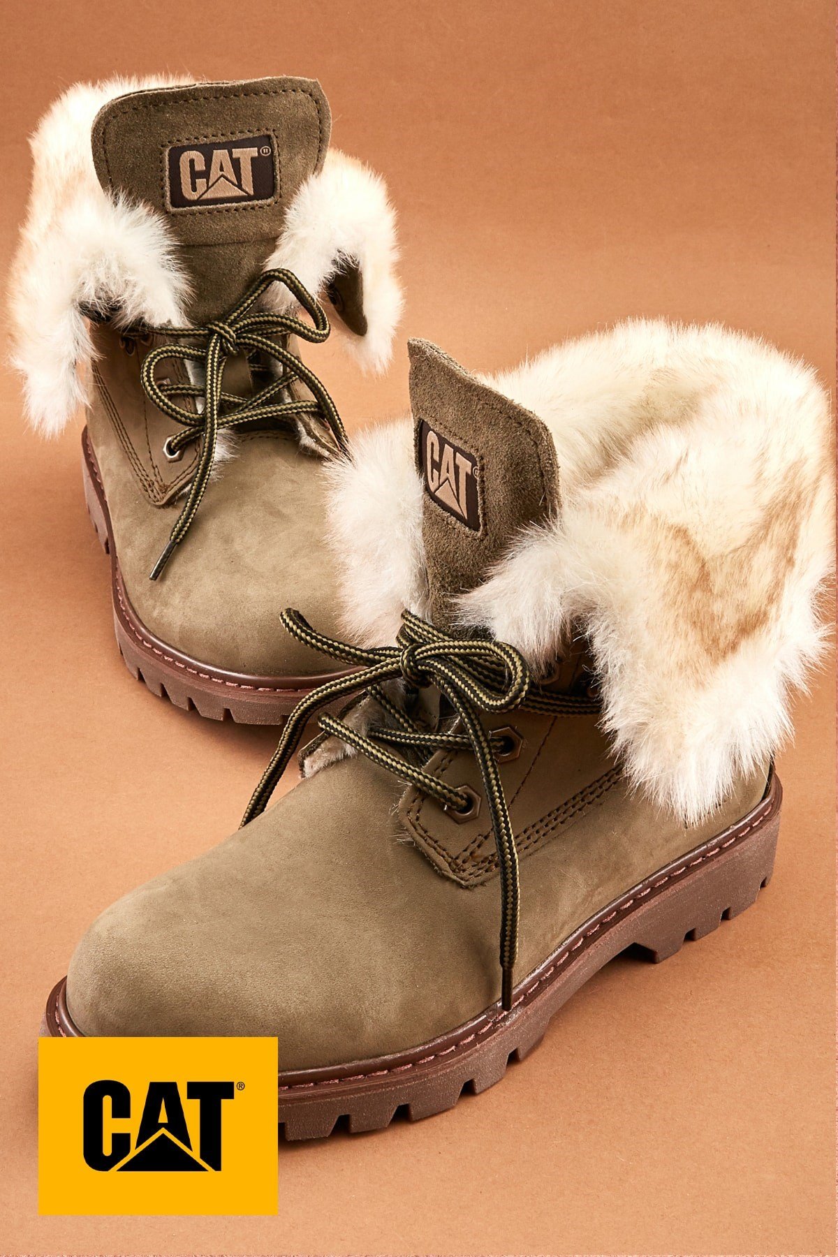 015Z101184NEBIMV3NEBIMV3|015Z101184|BEIGECATERPİLLAR UTAH FUR KADIN BOT - 015Z101184-BEIGE