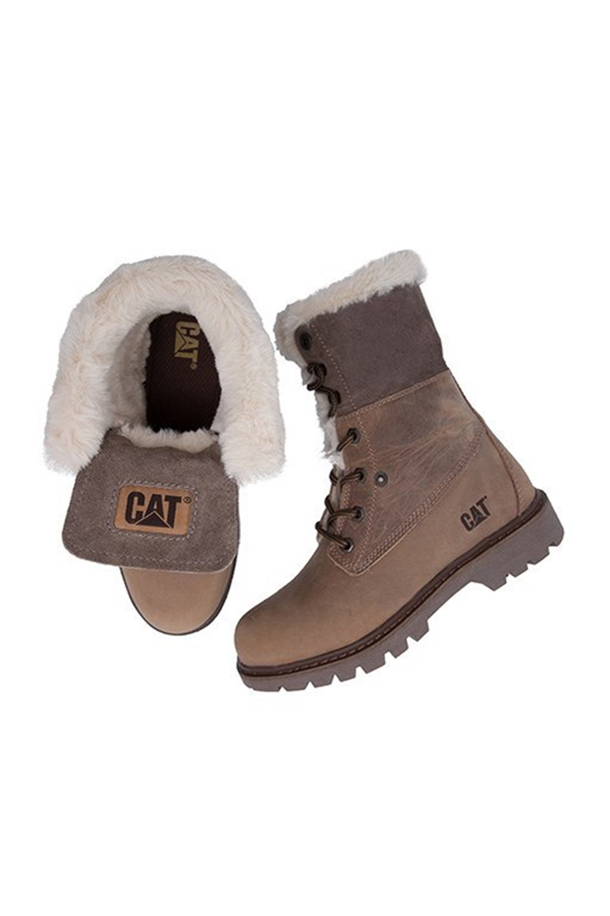 015Z101184NEBIMV3NEBIMV3|015Z101184|BEIGECATERPİLLAR UTAH FUR KADIN BOT - 015Z101184-BEIGE