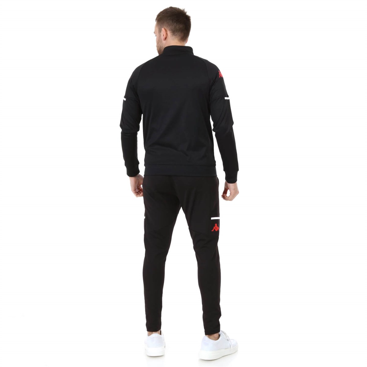 304VND0Kappa Player Apron Pro4 Erkek Eşofman Takım Siyah