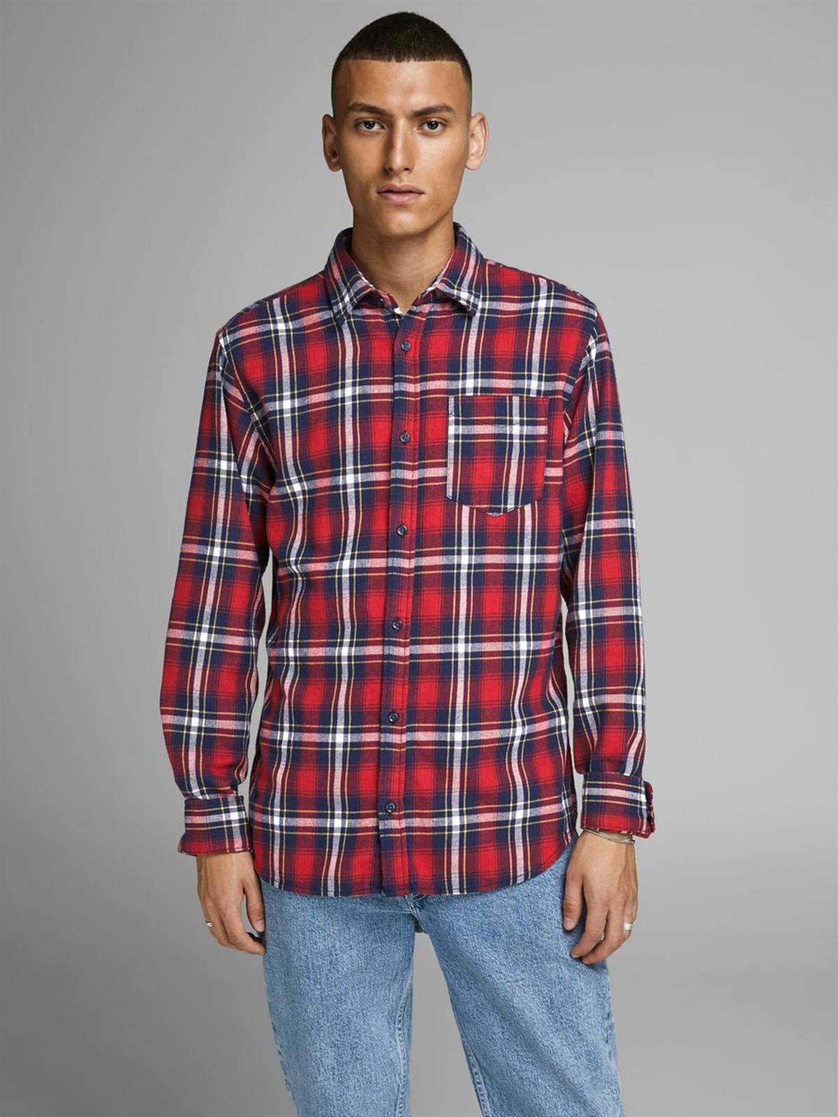 12161513NEBIMV3NEBIMV3|12161513|BRedJACK&JONES JORBROOK SHIRT LS ERKEK GÖMLEK - 12161513-Brick Red