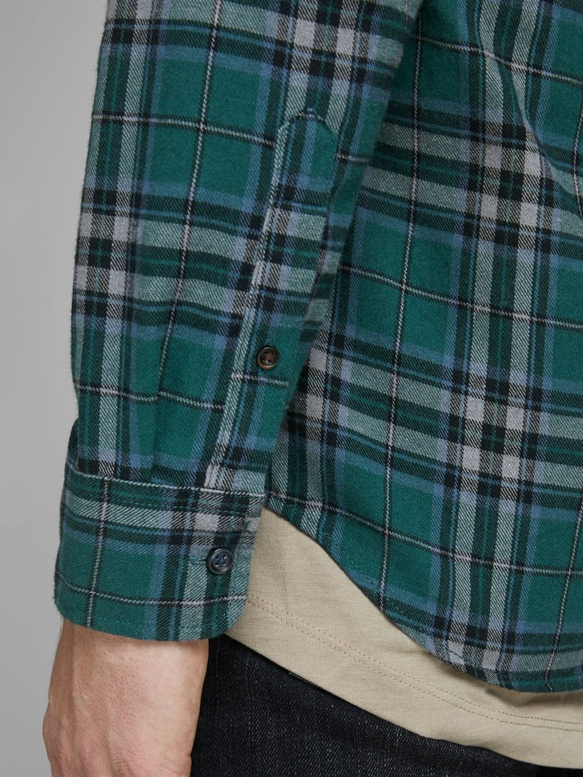 12161513NEBIMV3NEBIMV3|12161513|SMossJACK&JONES JORBROOK SHIRT LS ERKEK GÖMLEK - 12161513-Sea Moss