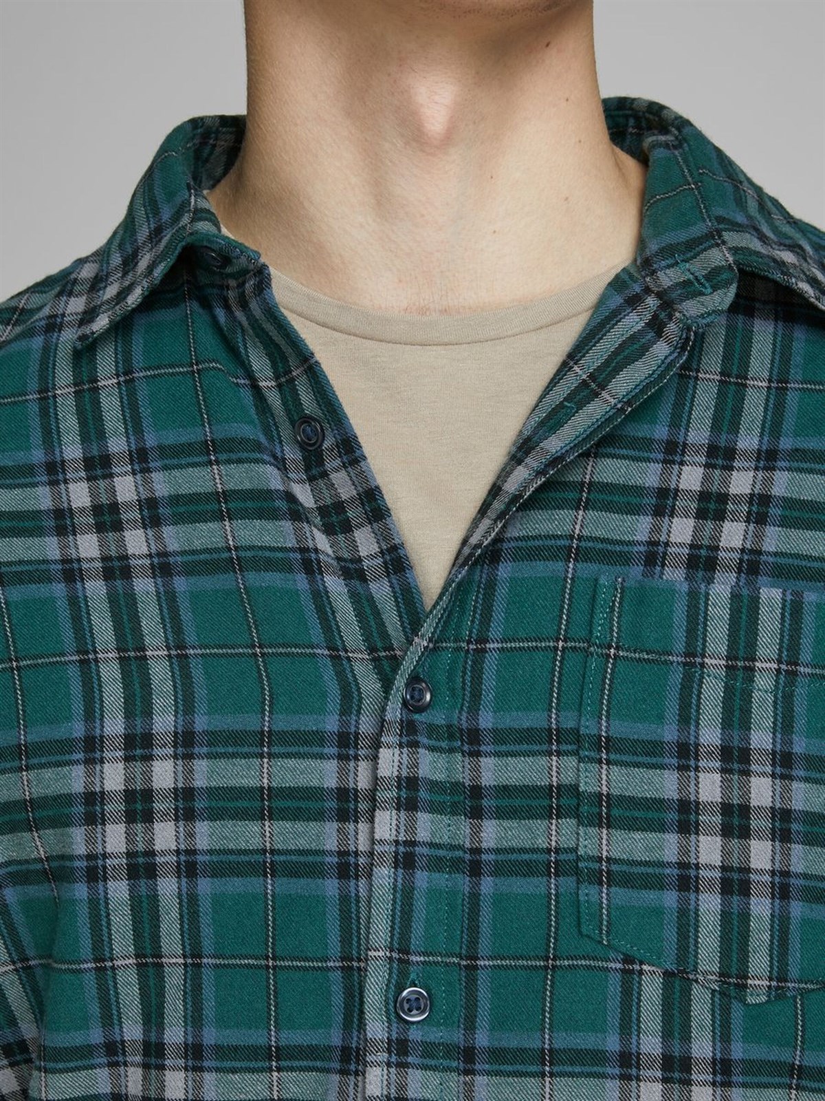 12161513NEBIMV3NEBIMV3|12161513|SMossJACK&JONES JORBROOK SHIRT LS ERKEK GÖMLEK - 12161513-Sea Moss