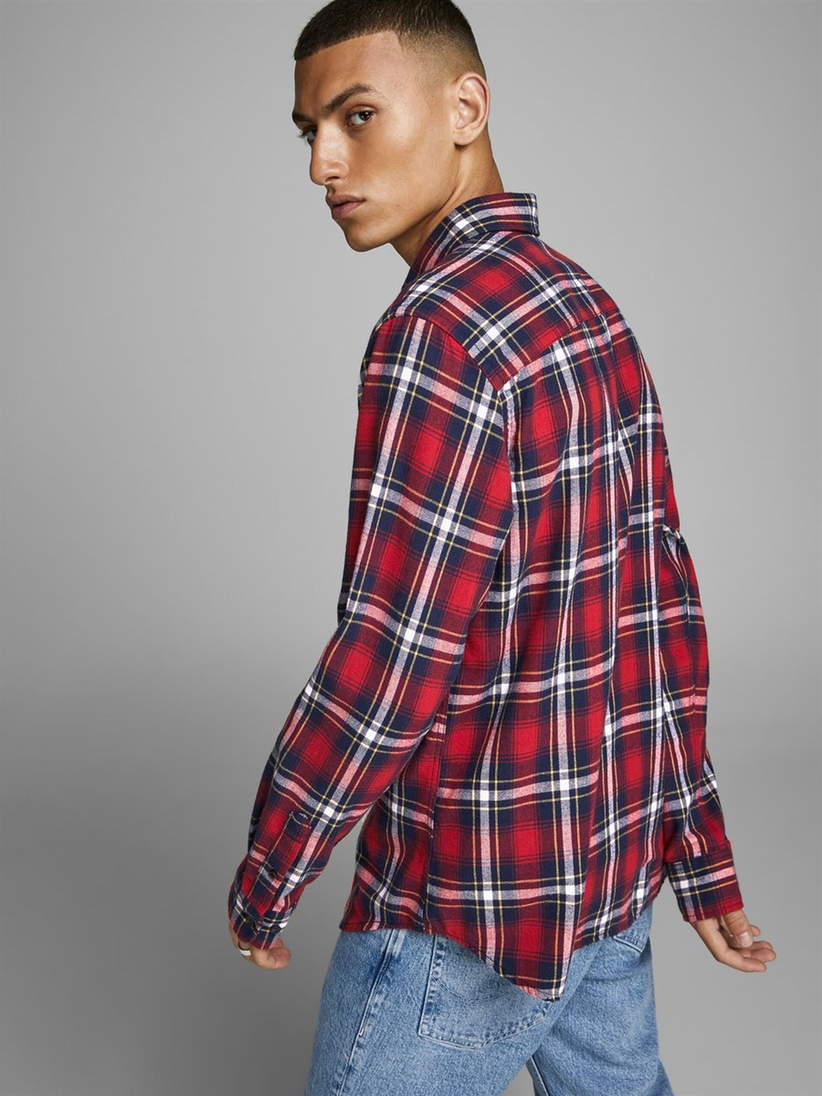 12161513NEBIMV3NEBIMV3|12161513|BRedJACK&JONES JORBROOK SHIRT LS ERKEK GÖMLEK - 12161513-Brick Red
