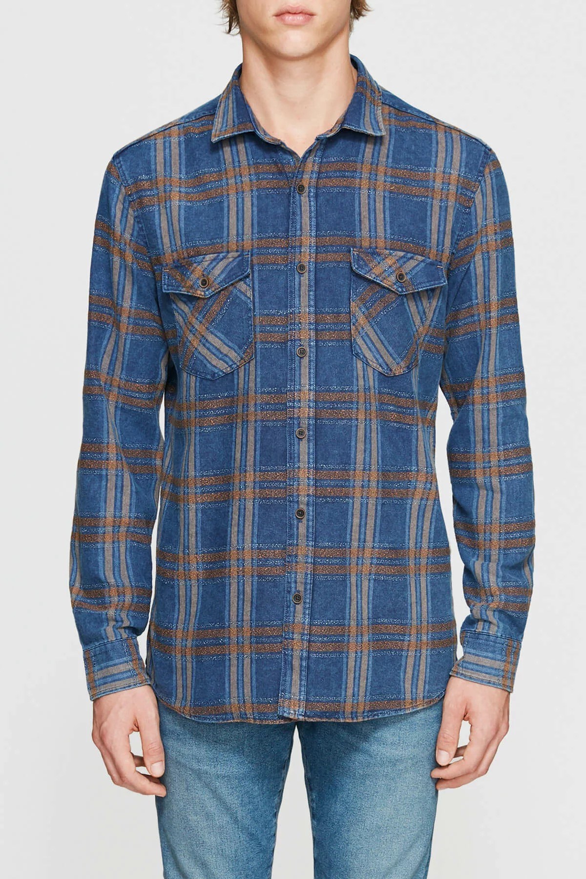 021058-18790Mavi Checked İndigo Shirt İndigo Check