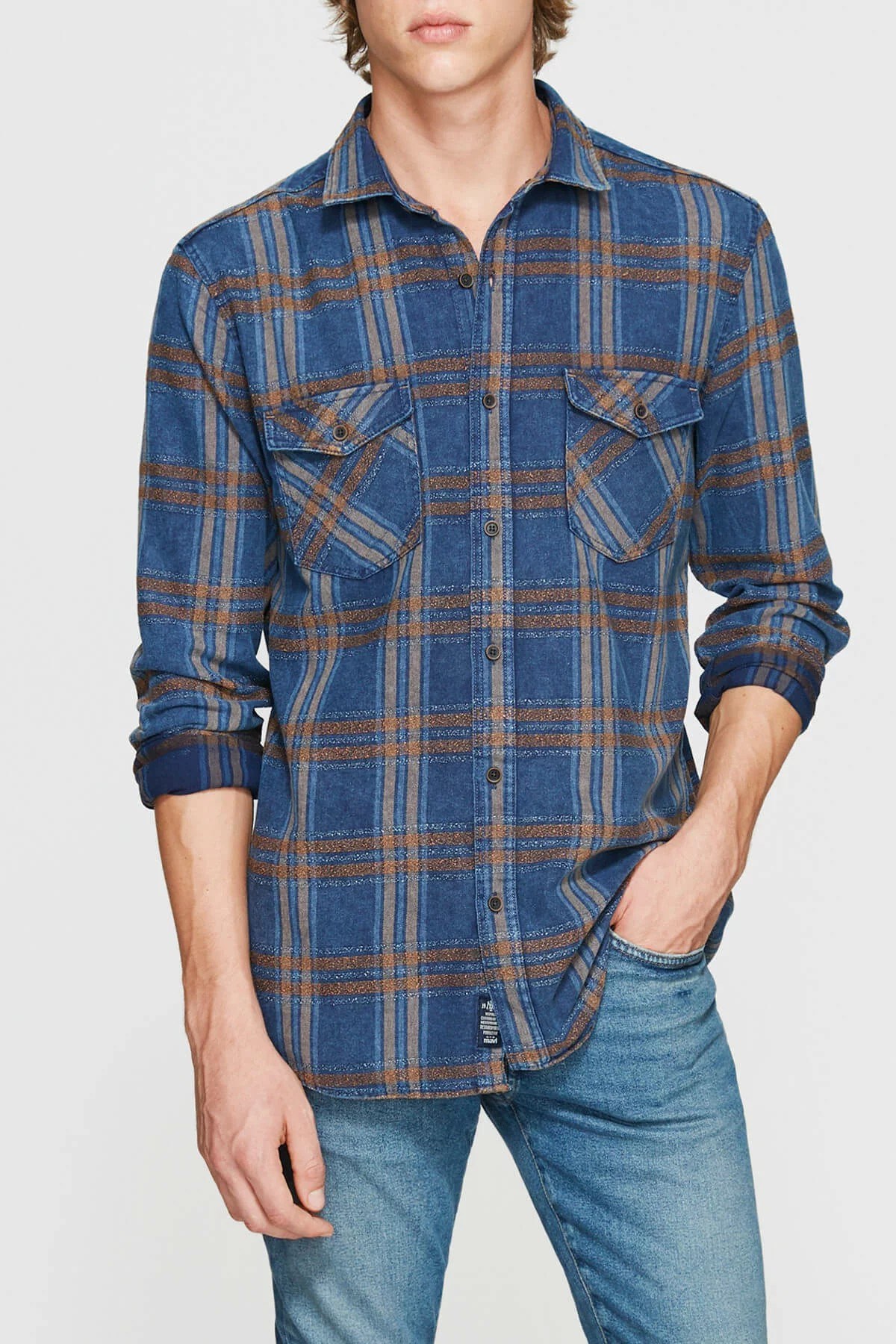 021058-18790Mavi Checked İndigo Shirt İndigo Check