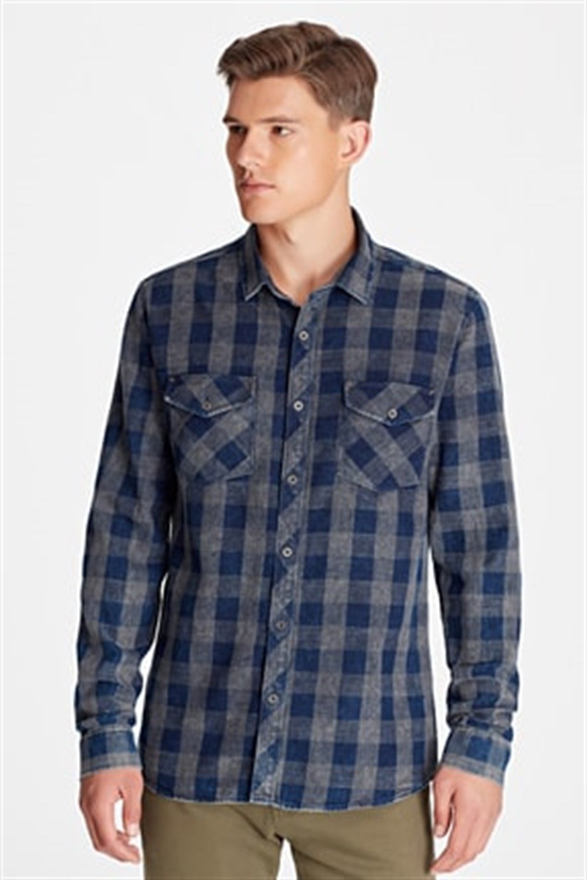 021345-18790Mavi Checked Shirt İndigo Check Erkek Gömlek