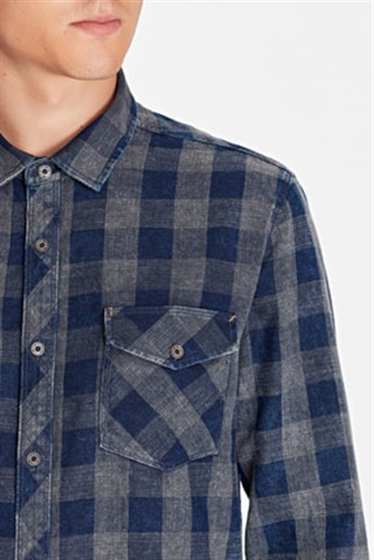 021345-18790Mavi Checked Shirt İndigo Check Erkek Gömlek