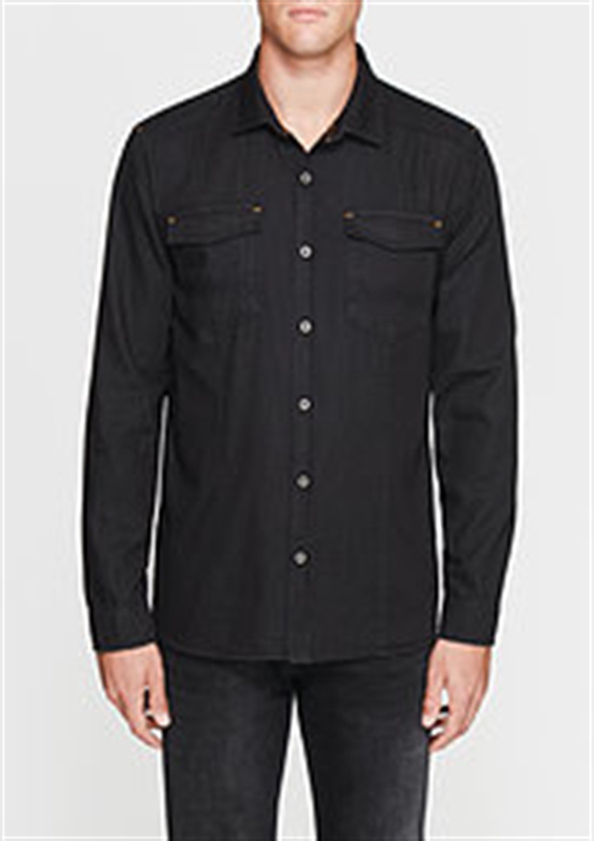 021013-25789MAVİ DENİM GÖMLEK siyah denim