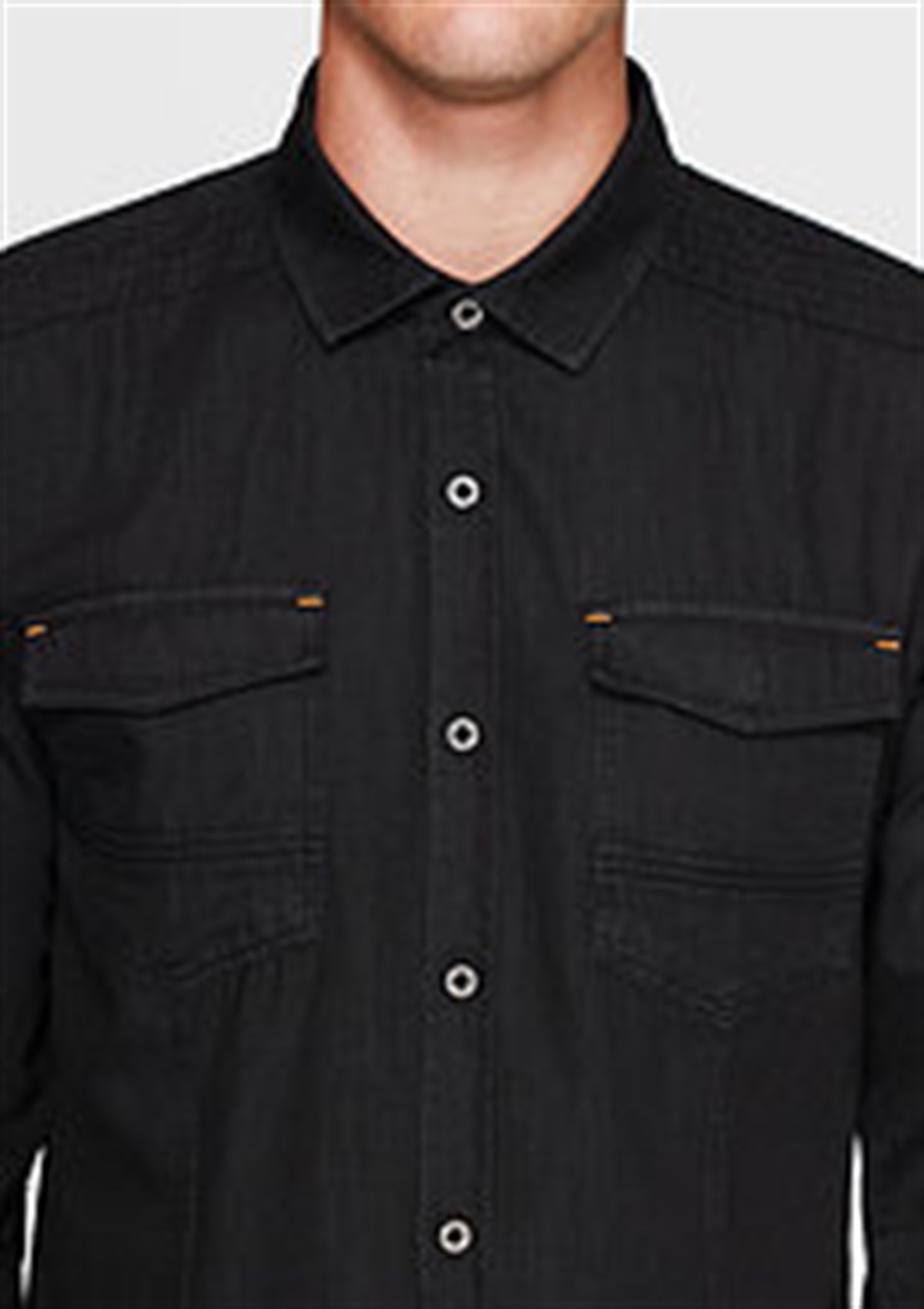 021013-25789MAVİ DENİM GÖMLEK siyah denim