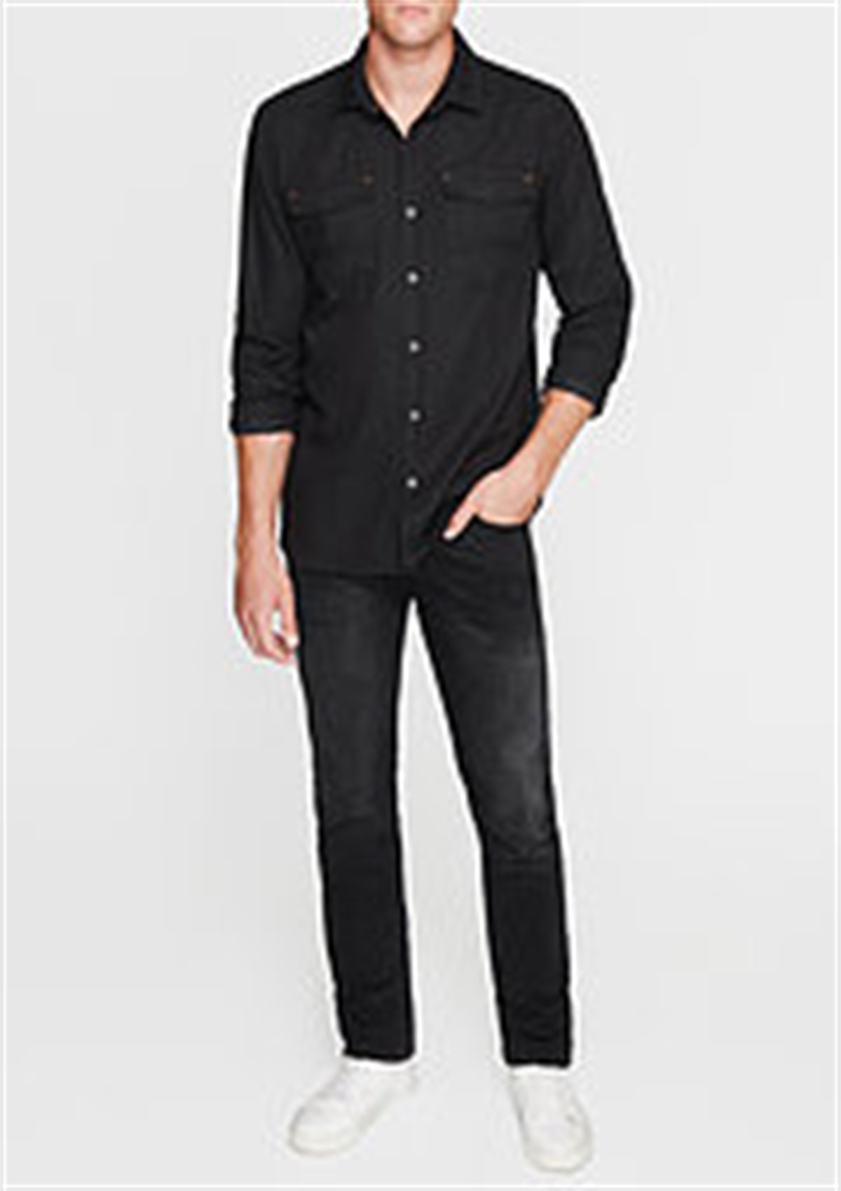 021013-25789MAVİ DENİM GÖMLEK siyah denim